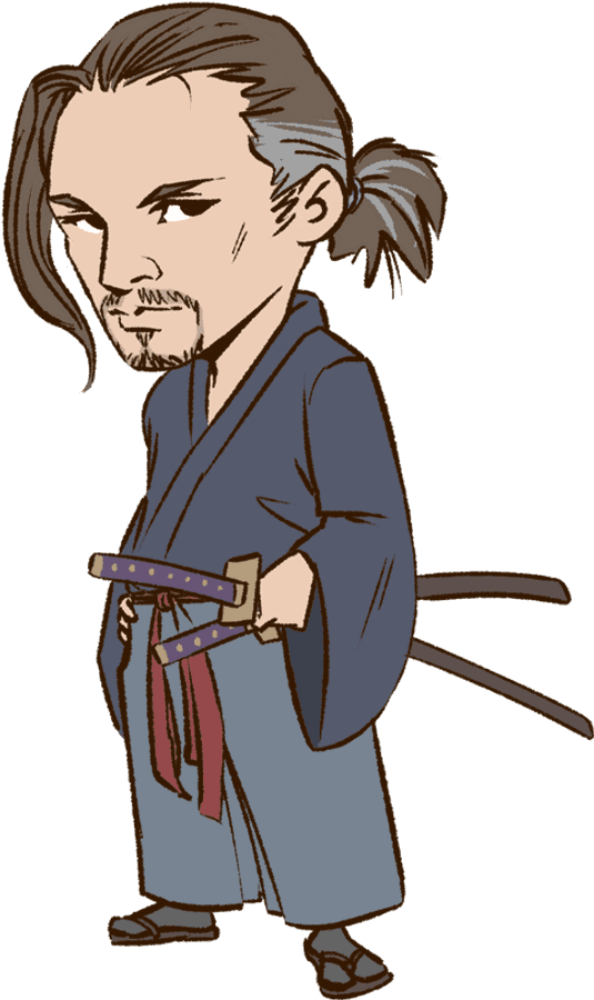 アニメ風の侍キャラクター 壁紙