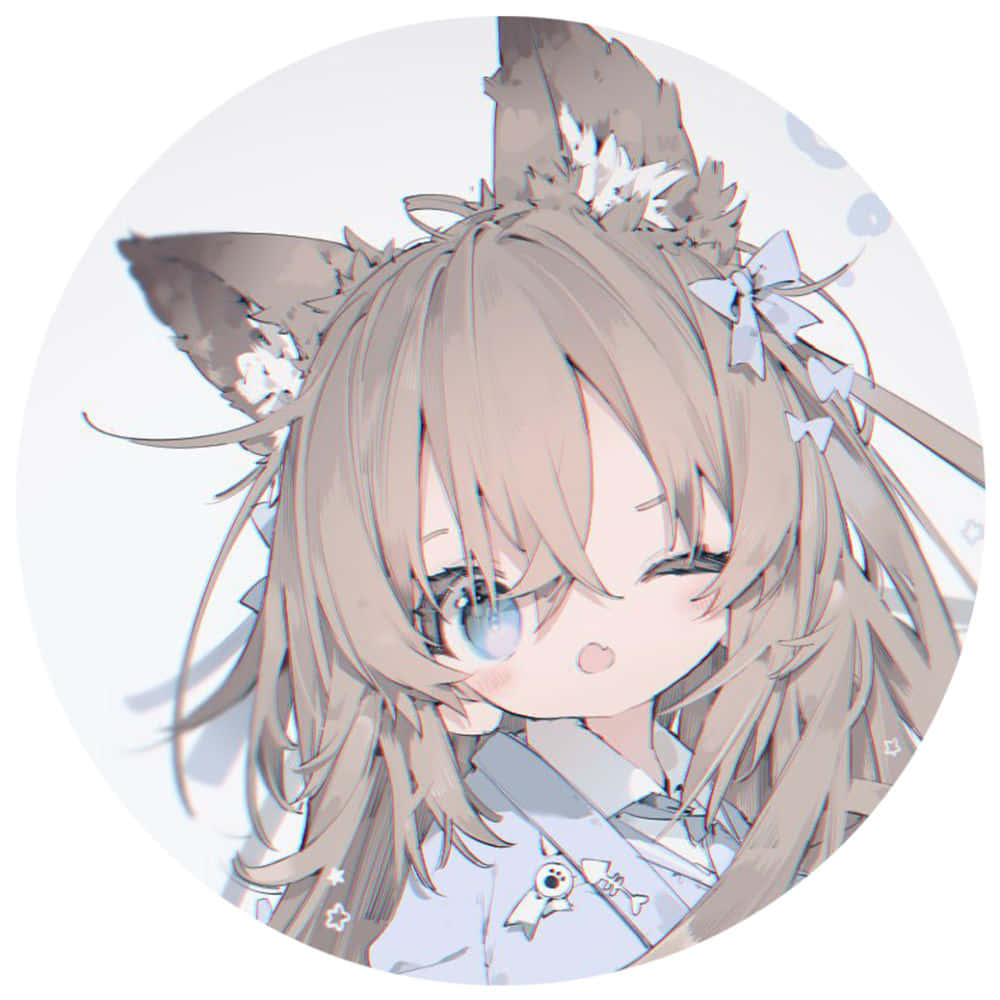アニメ風の毛むくじゃらの耳を持つ女の子のアイコン 壁紙