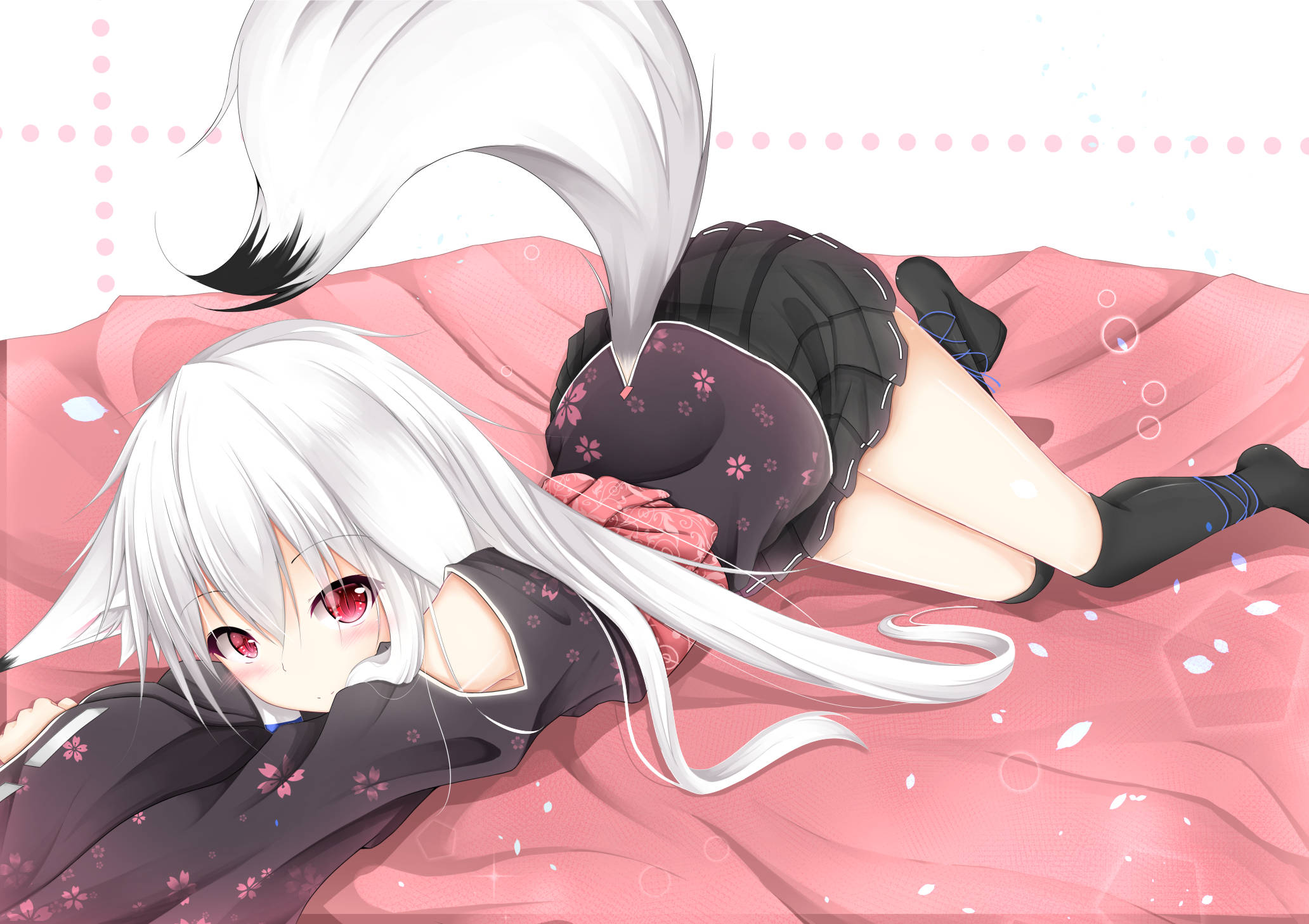 アニメ風の猫耳少女 壁紙