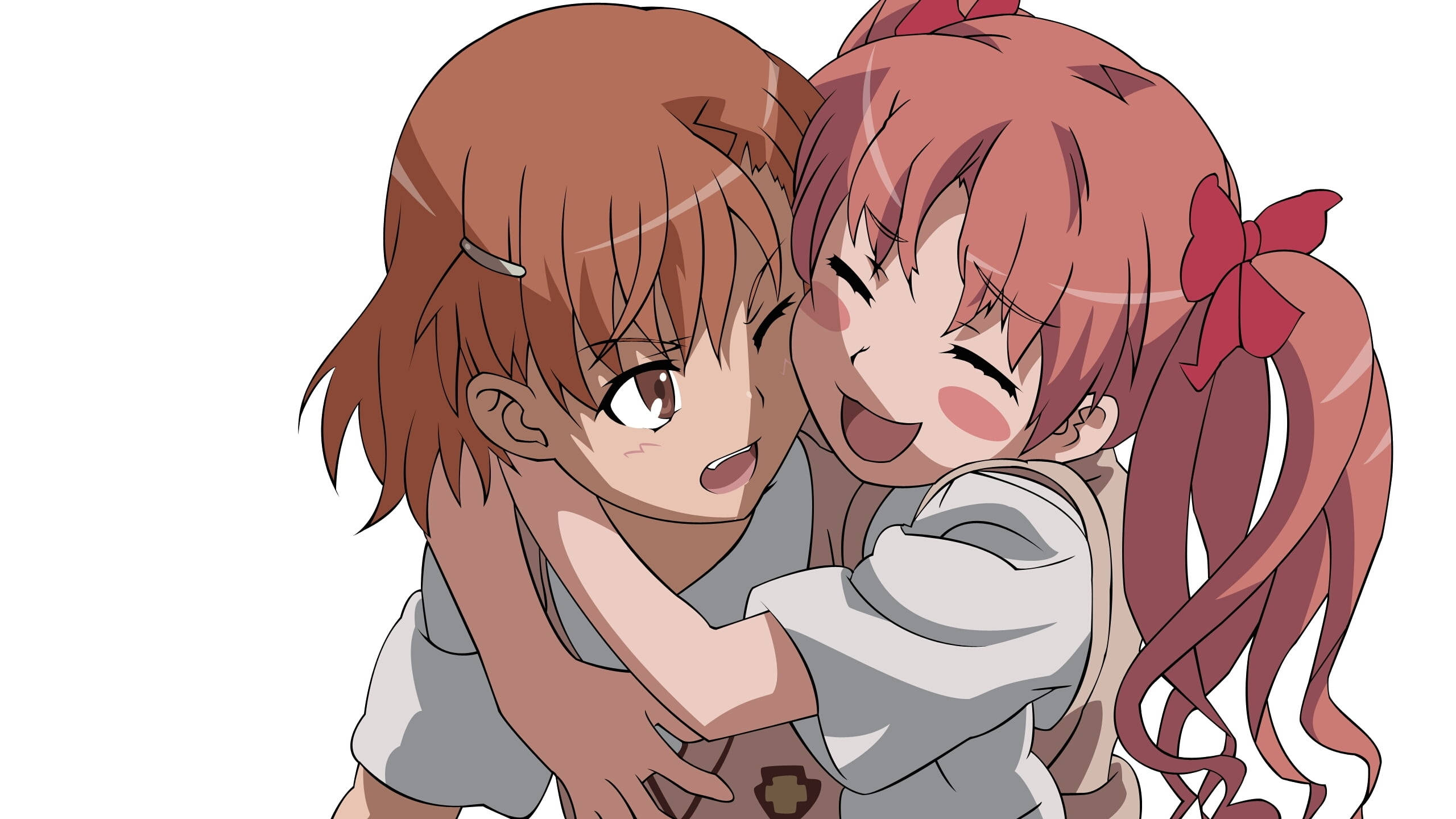 アニメ風カップルのハグ 壁紙
