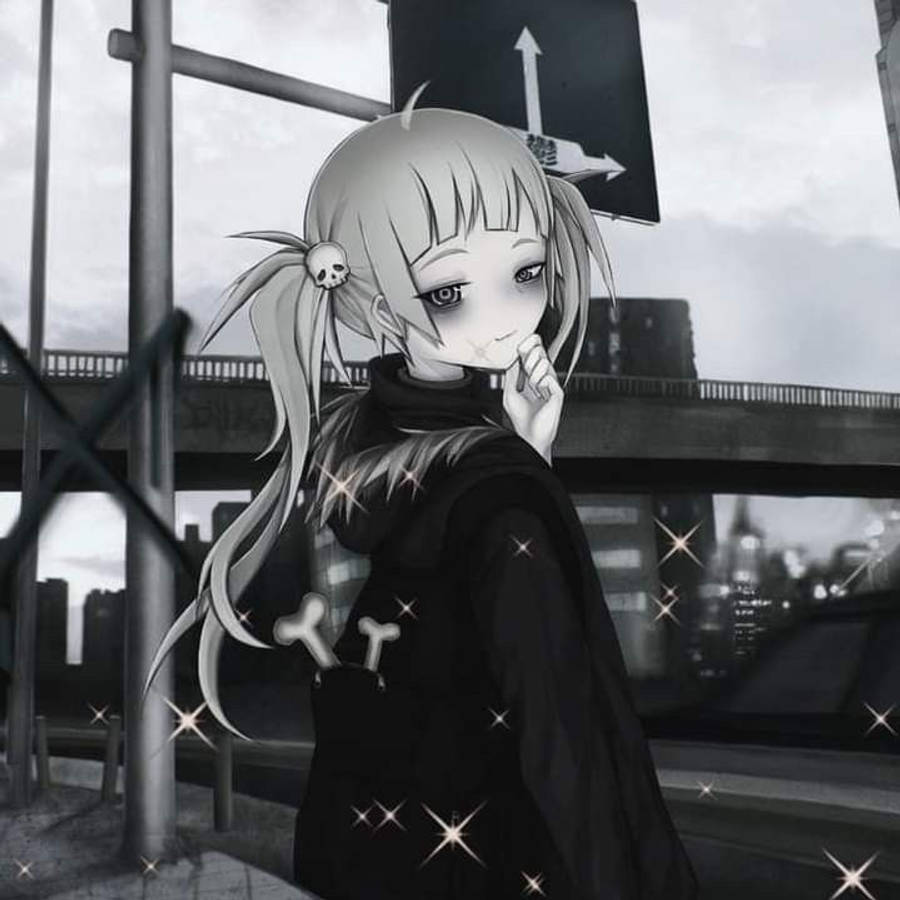 アニメ風ゴシックエモガール 壁紙