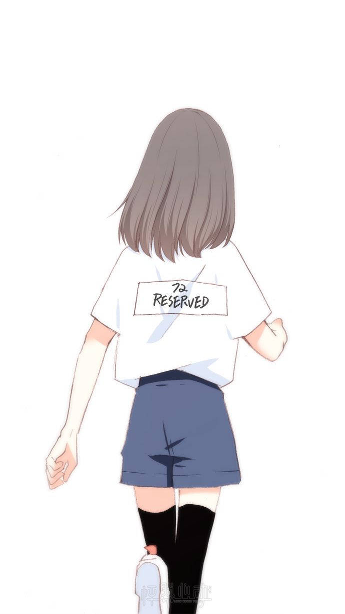アニメ風少女の後ろ姿 壁紙