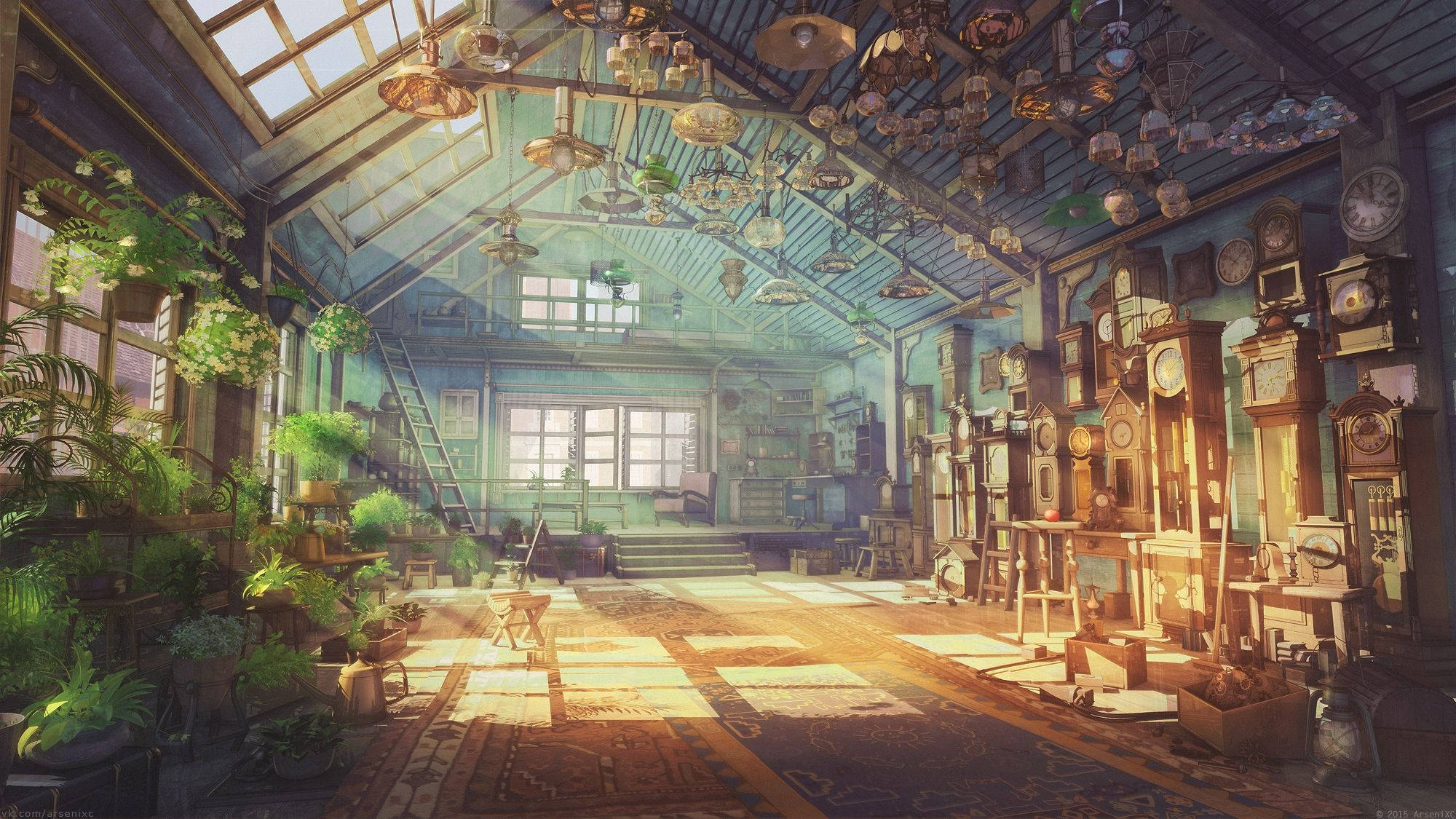アニメ風景 ヴィンテージハウス 壁紙