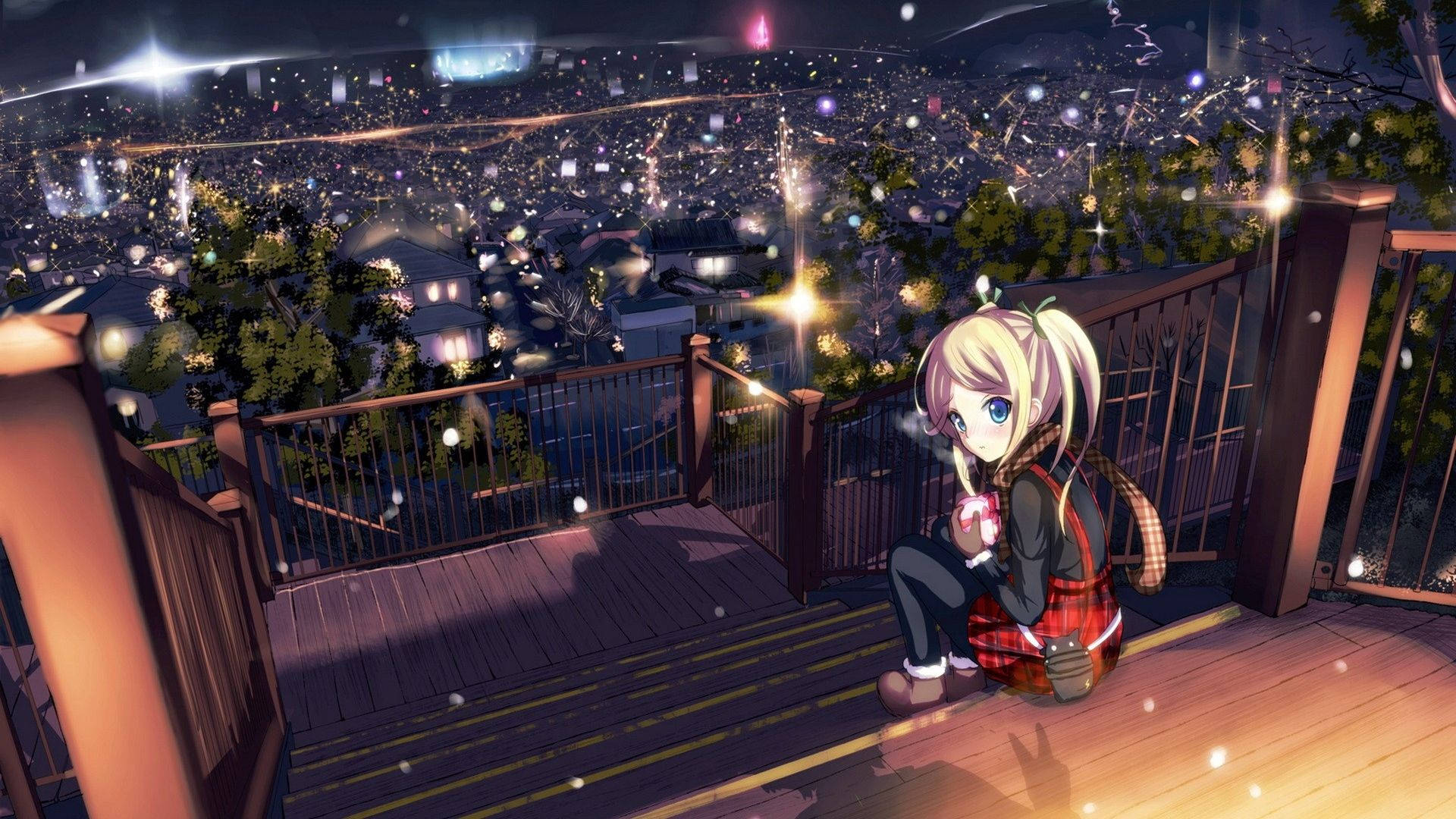 アニメ風景 都市景観 壁紙