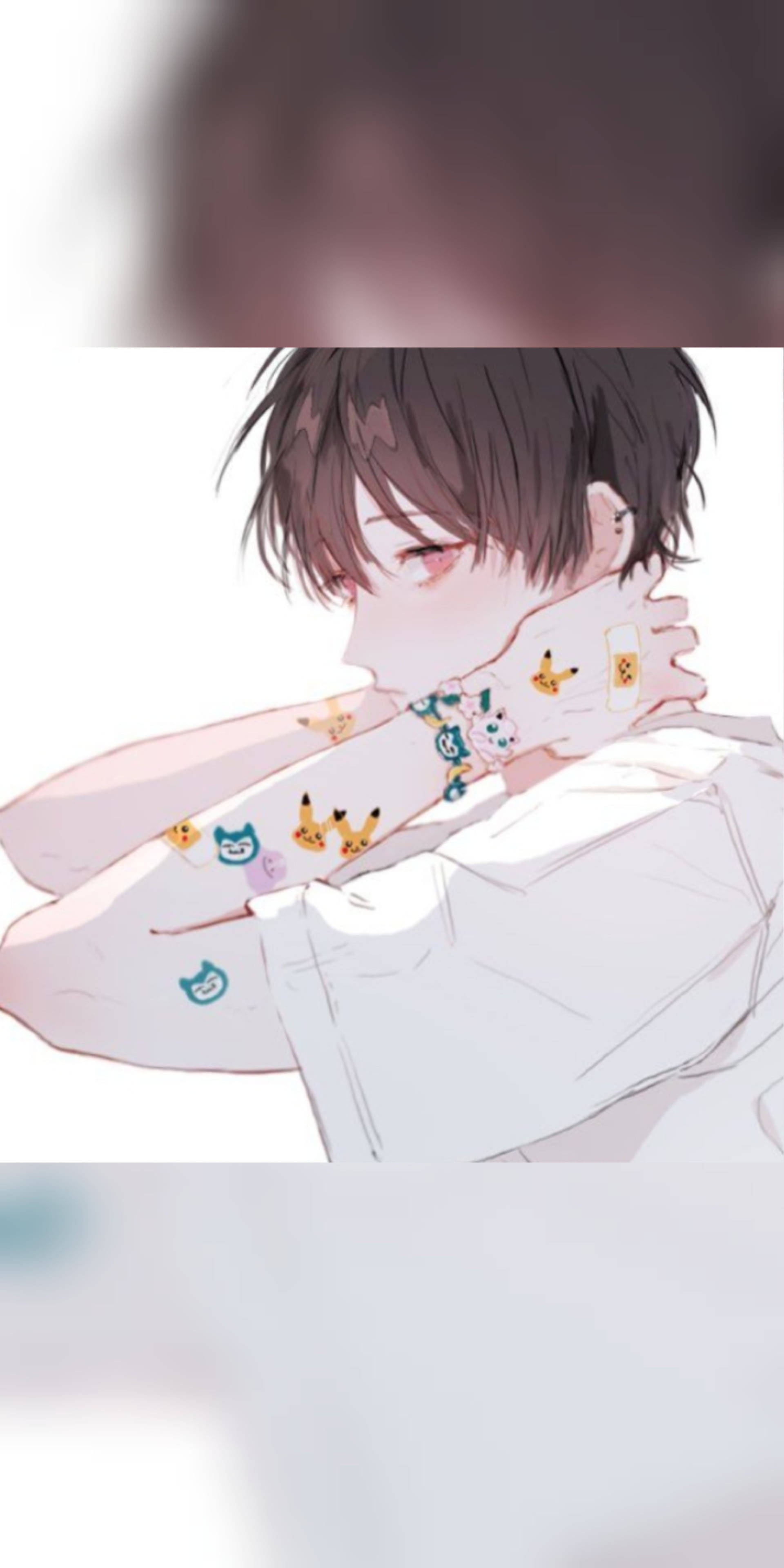 アニメ風男子とポケモンアイコンの壁紙 壁紙