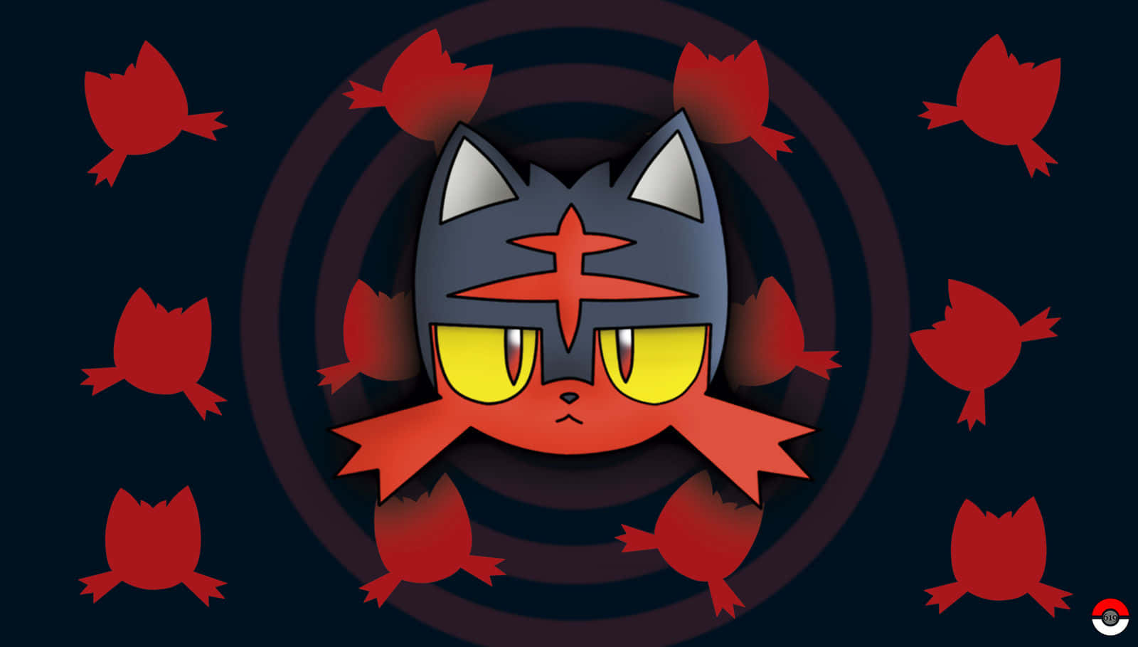 アブストラクトパターンの背景に描かれたニャビーのイラスト 壁紙