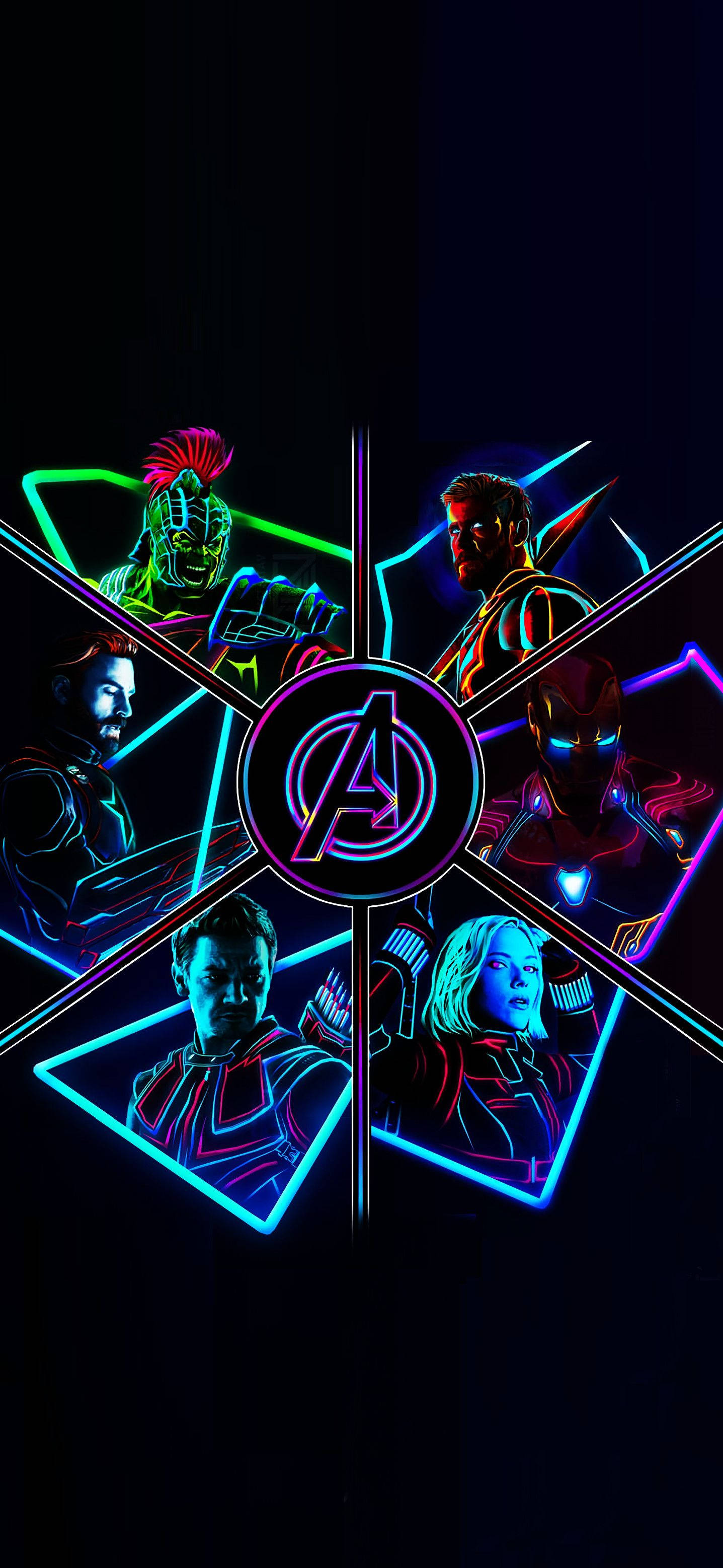 アベンジャーズ ネオン美的 iPhone 壁紙