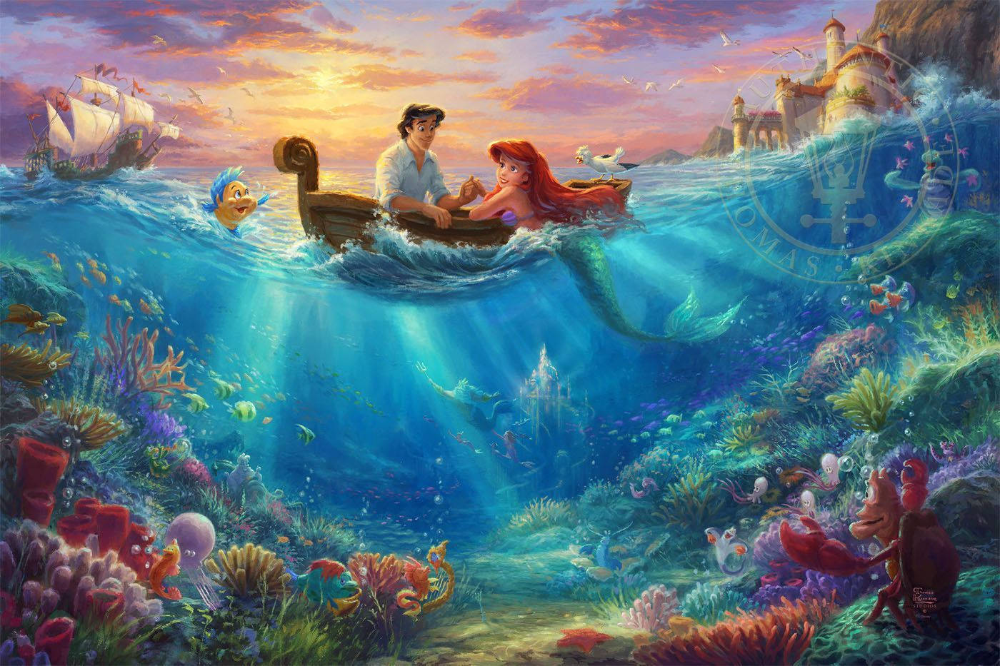 アリエル エリック ピクセルアート ディズニー ラップトップ 壁紙