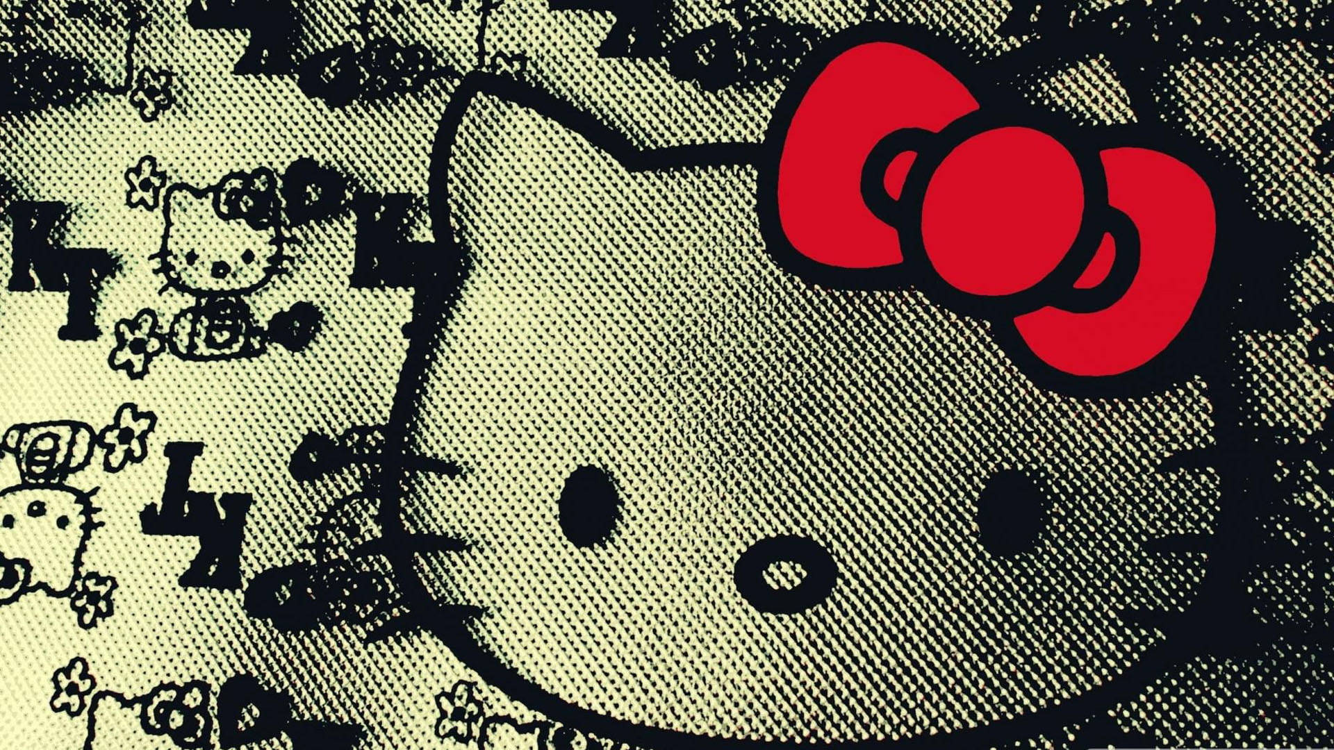 アーティスティックなブラックのハローキティ壁紙 壁紙