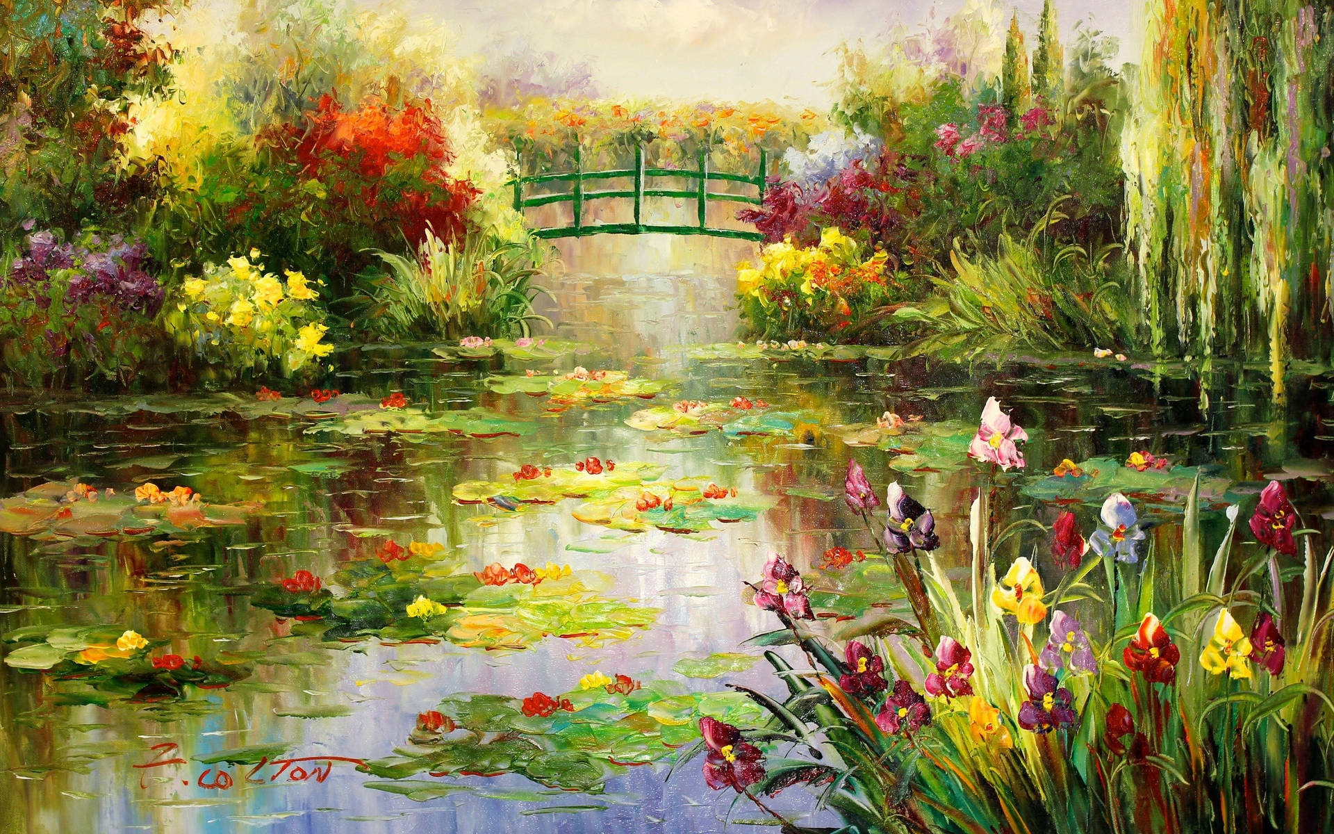 アートな花の池の壁紙