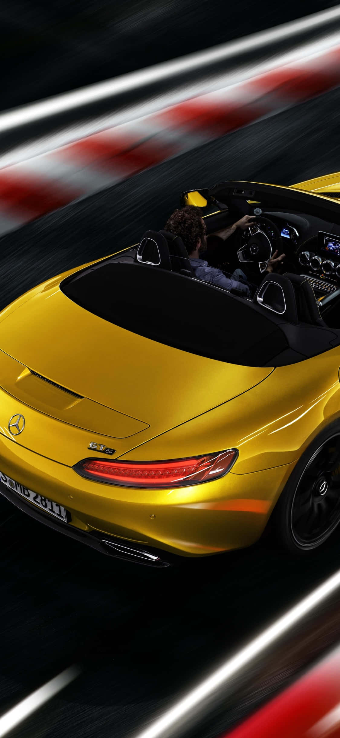 イエロー コンバーチブル iPhone Xs メルセデス AMG 背景 壁紙