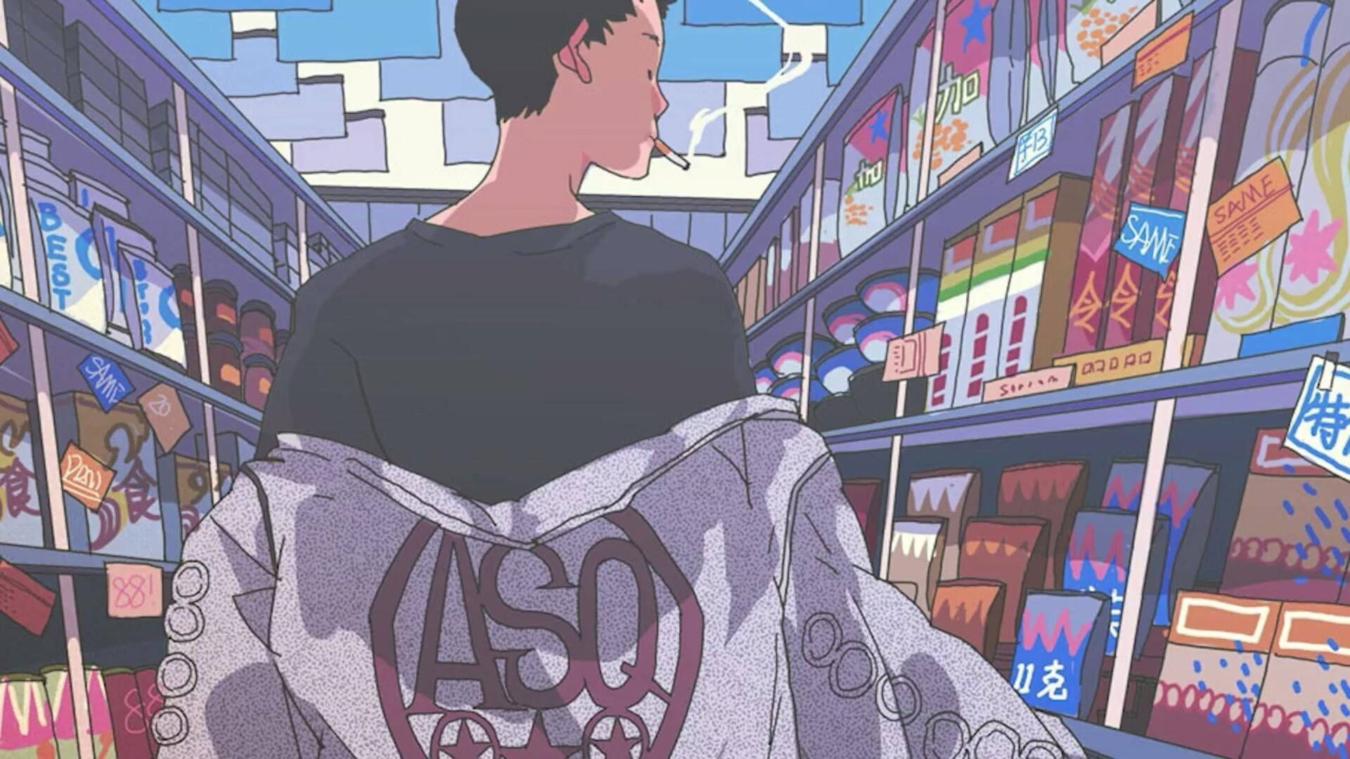 インディーズ系アニメ少年の食料品店 壁紙