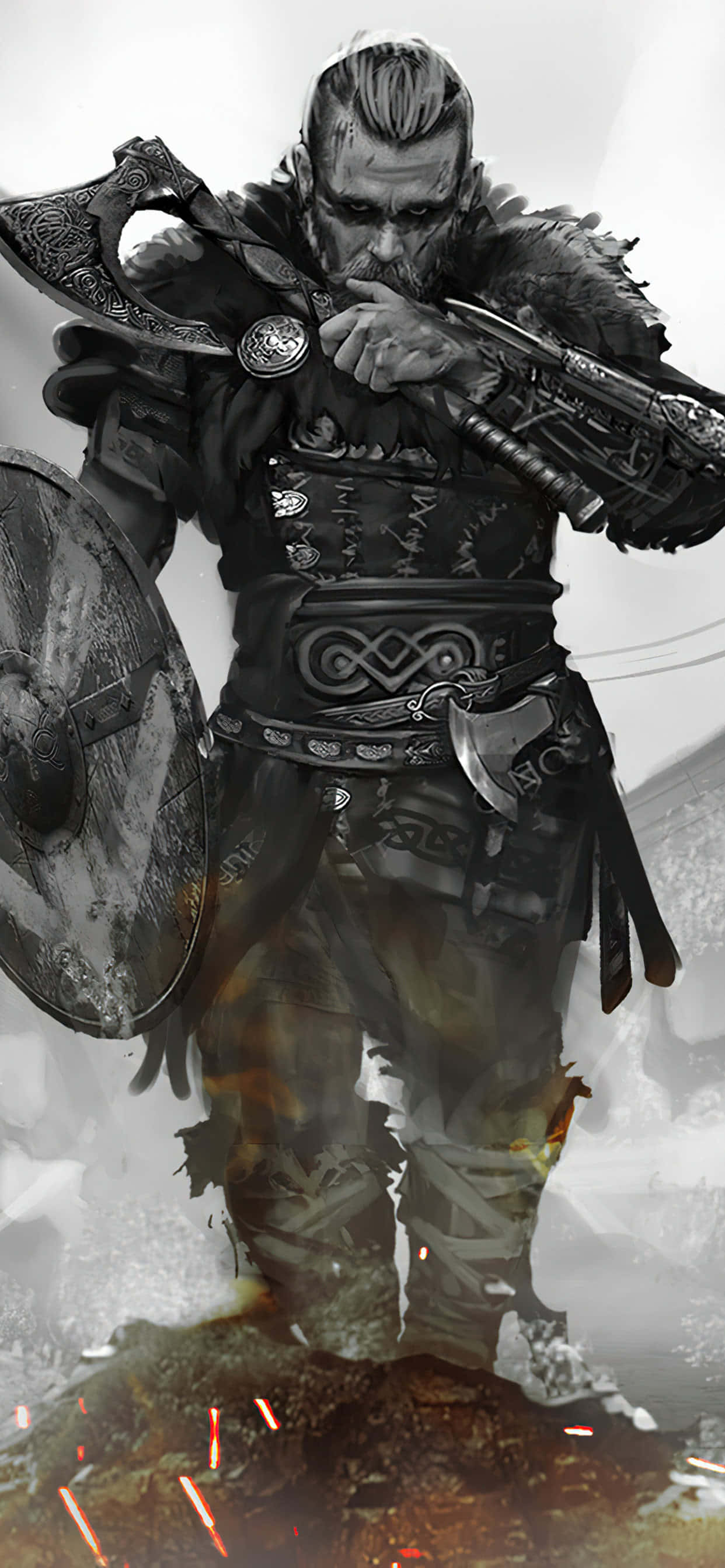 Eivor Axe And Shield iPhone Xs Max Assassin's Creed Valhalla Background 壁紙