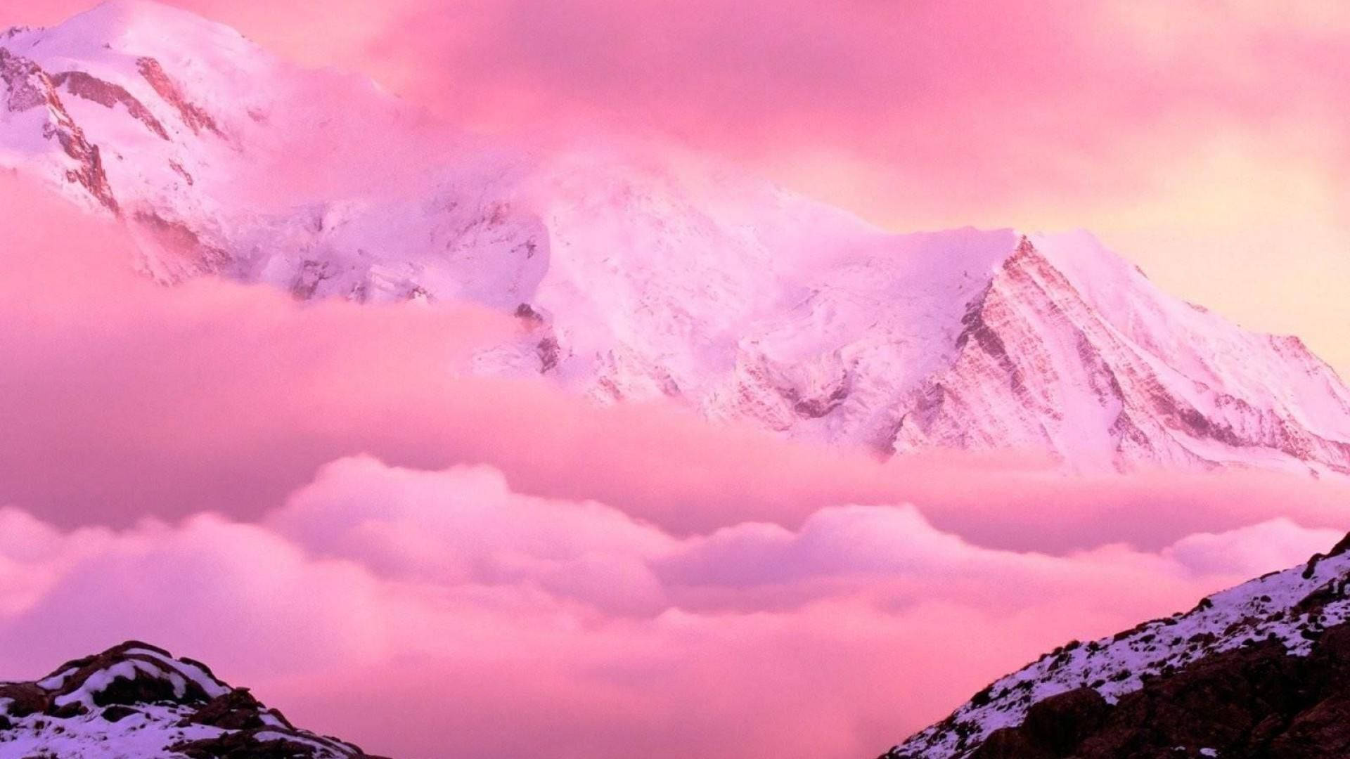エステティックなピンクの山 壁紙