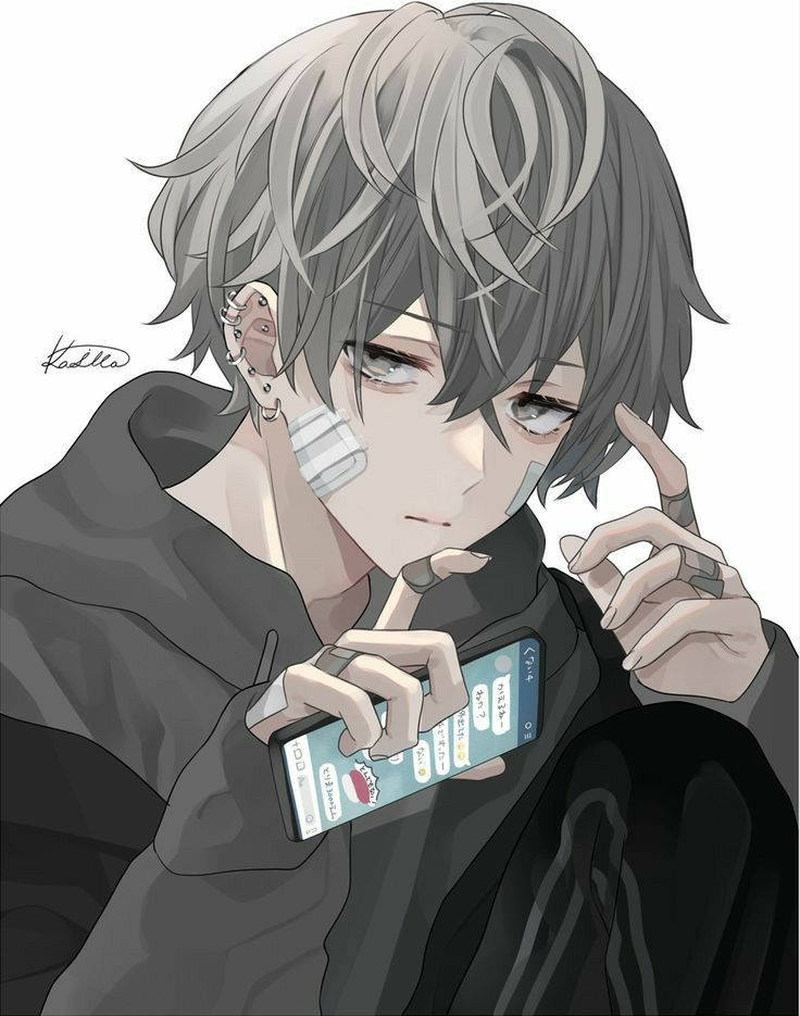 エモい少年のダークアニメアイコン 壁紙