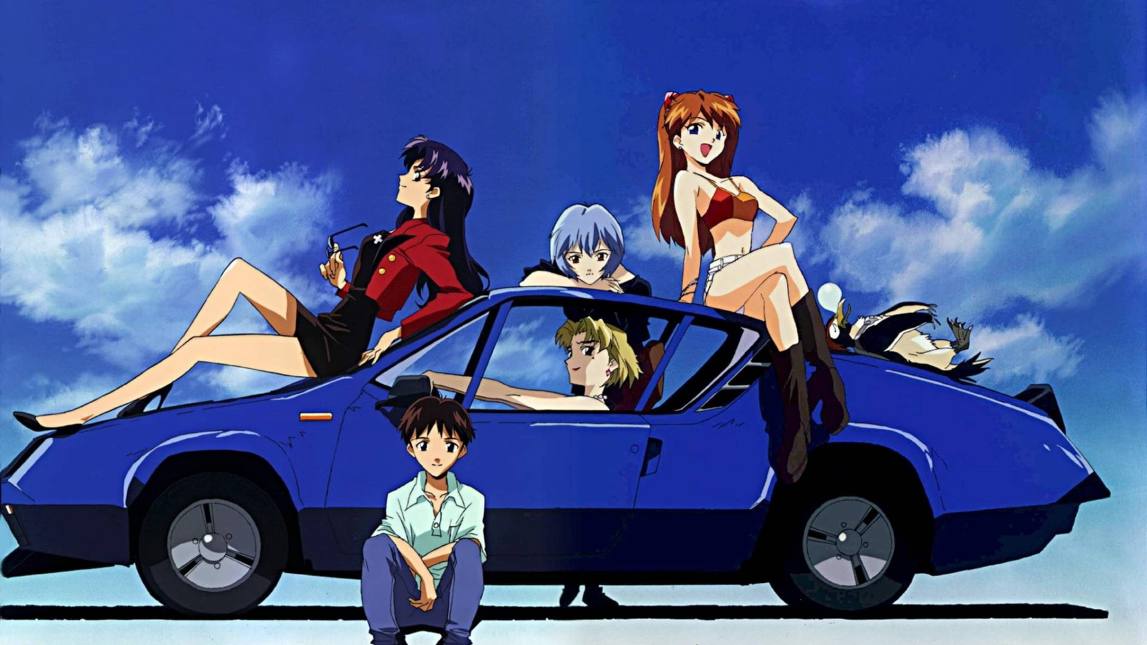 エヴァンゲリオン 4K キャラクターと車 壁紙