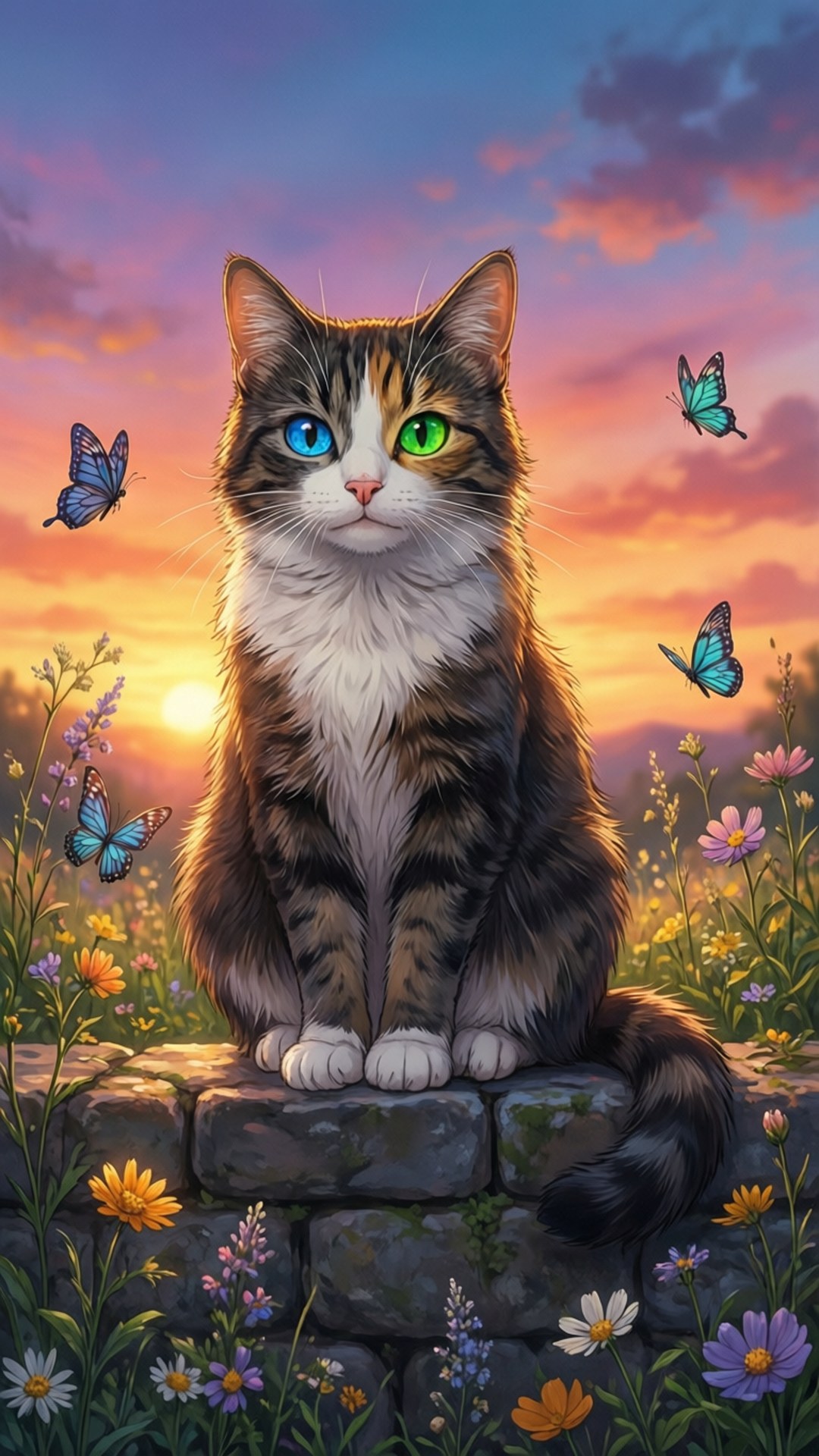 オッドアイの猫 壁紙