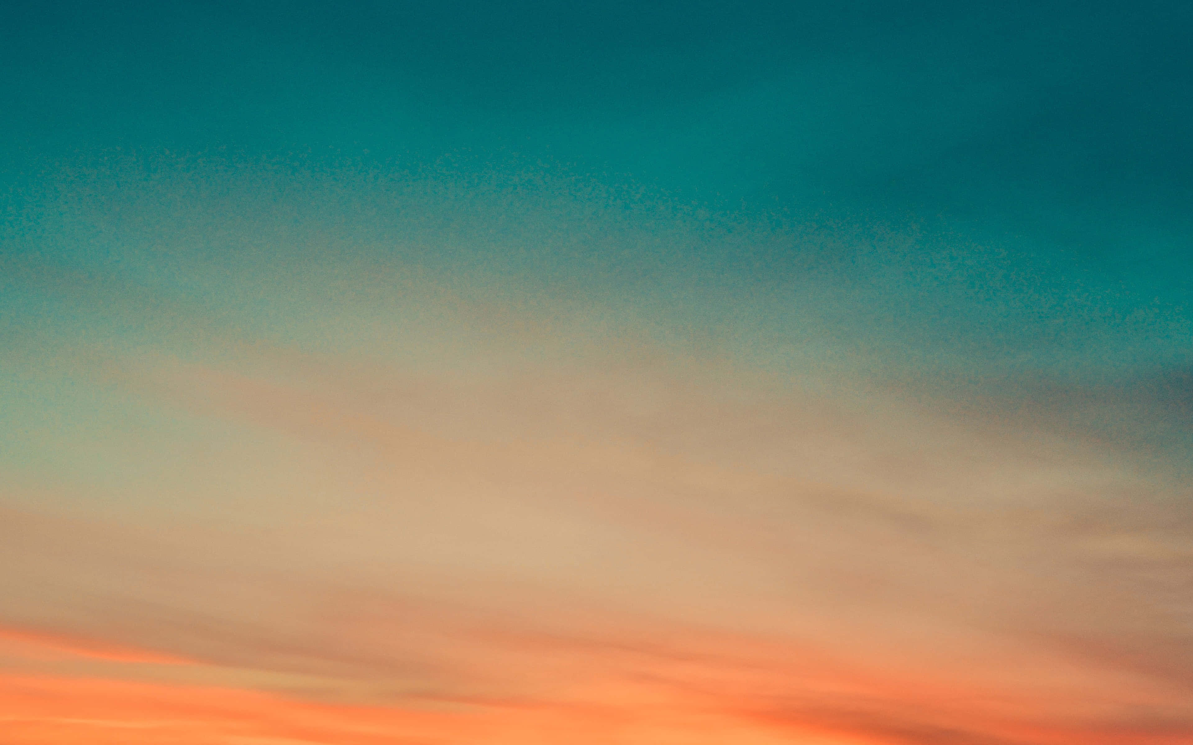 オレンジとティールの夕焼け空 壁紙
