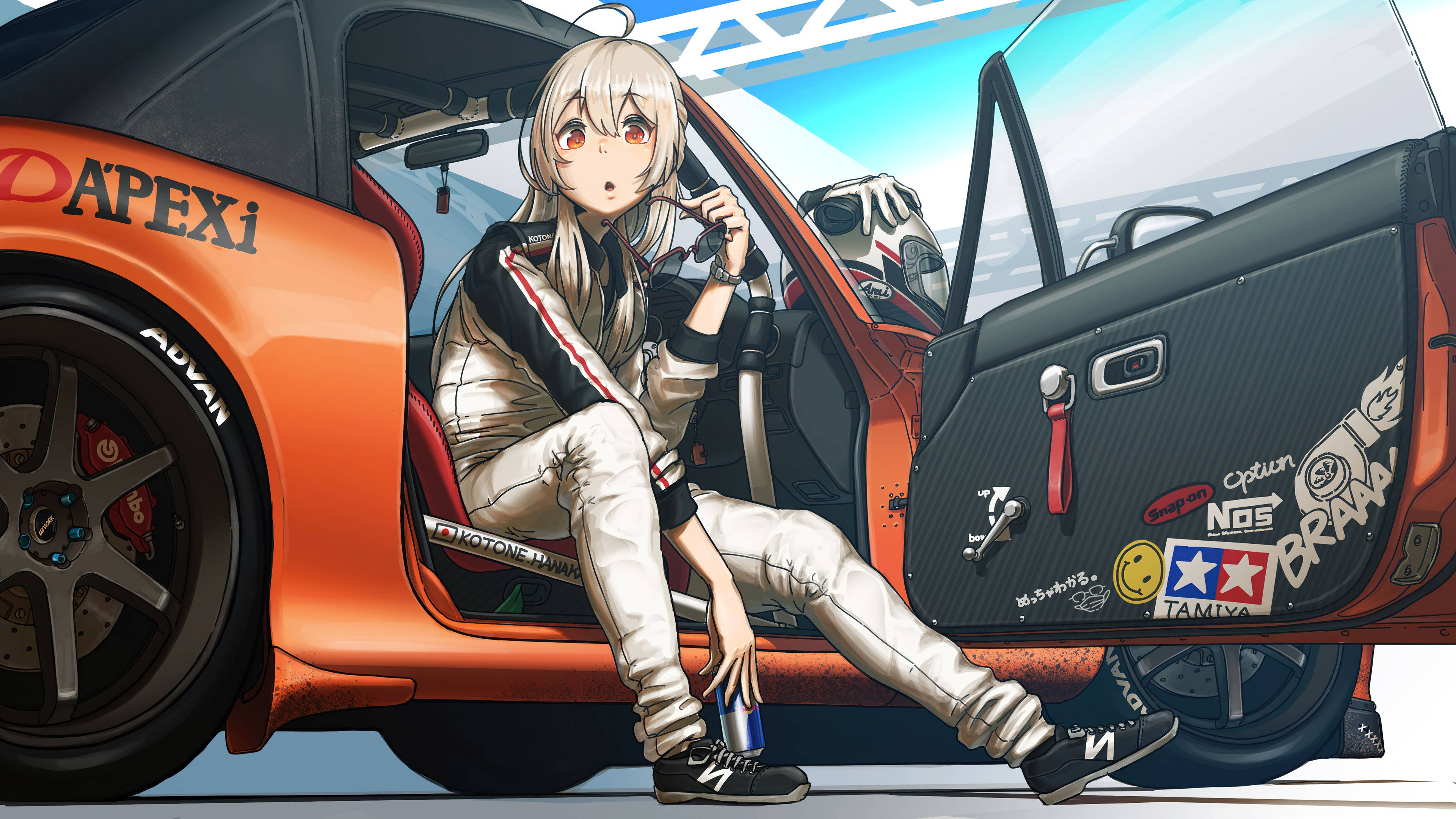 オレンジのトヨタスープラ アニメカー 壁紙