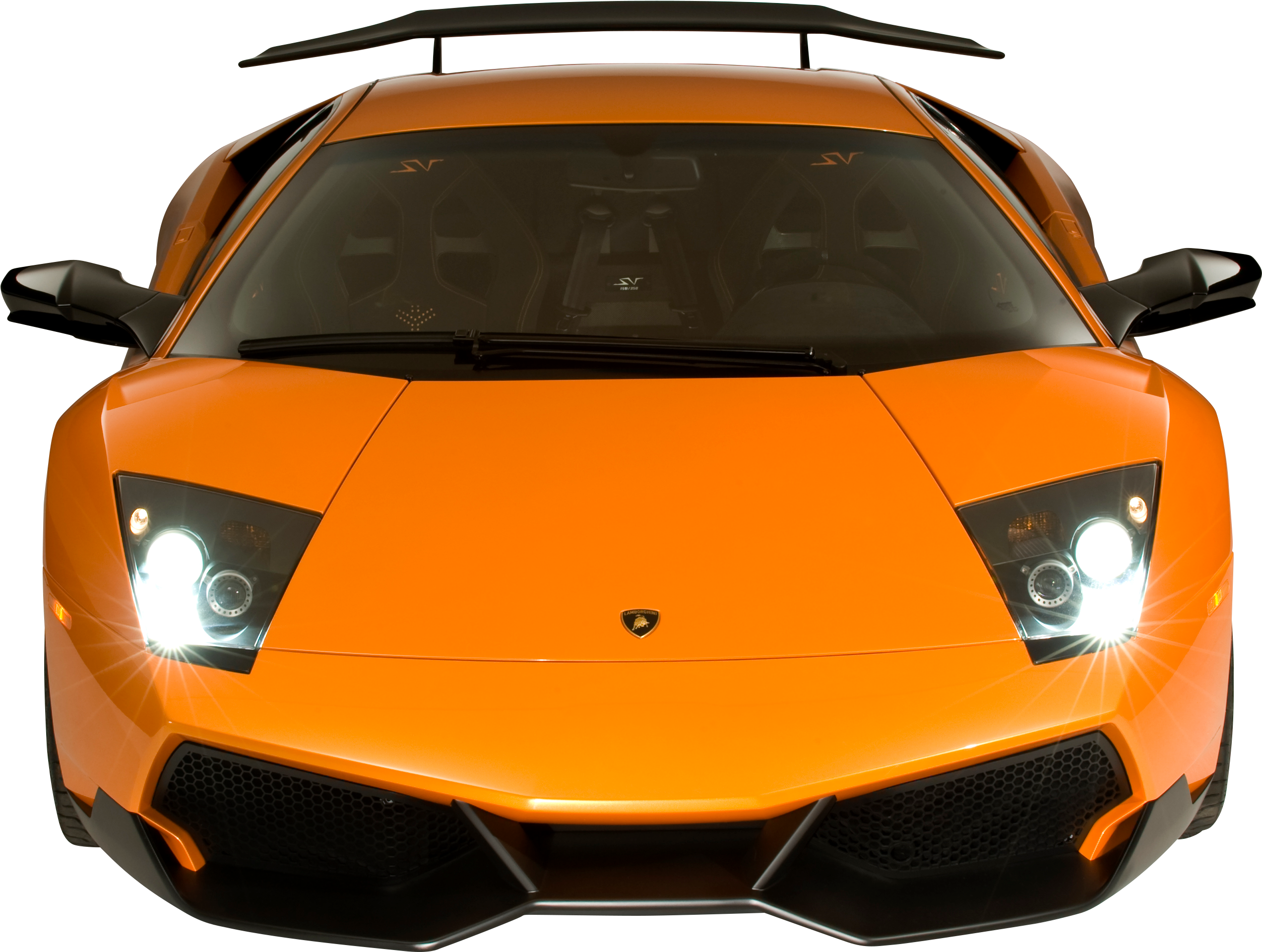 オレンジのランボルギーニ ムルシエラゴ SV フロントビュー 壁紙