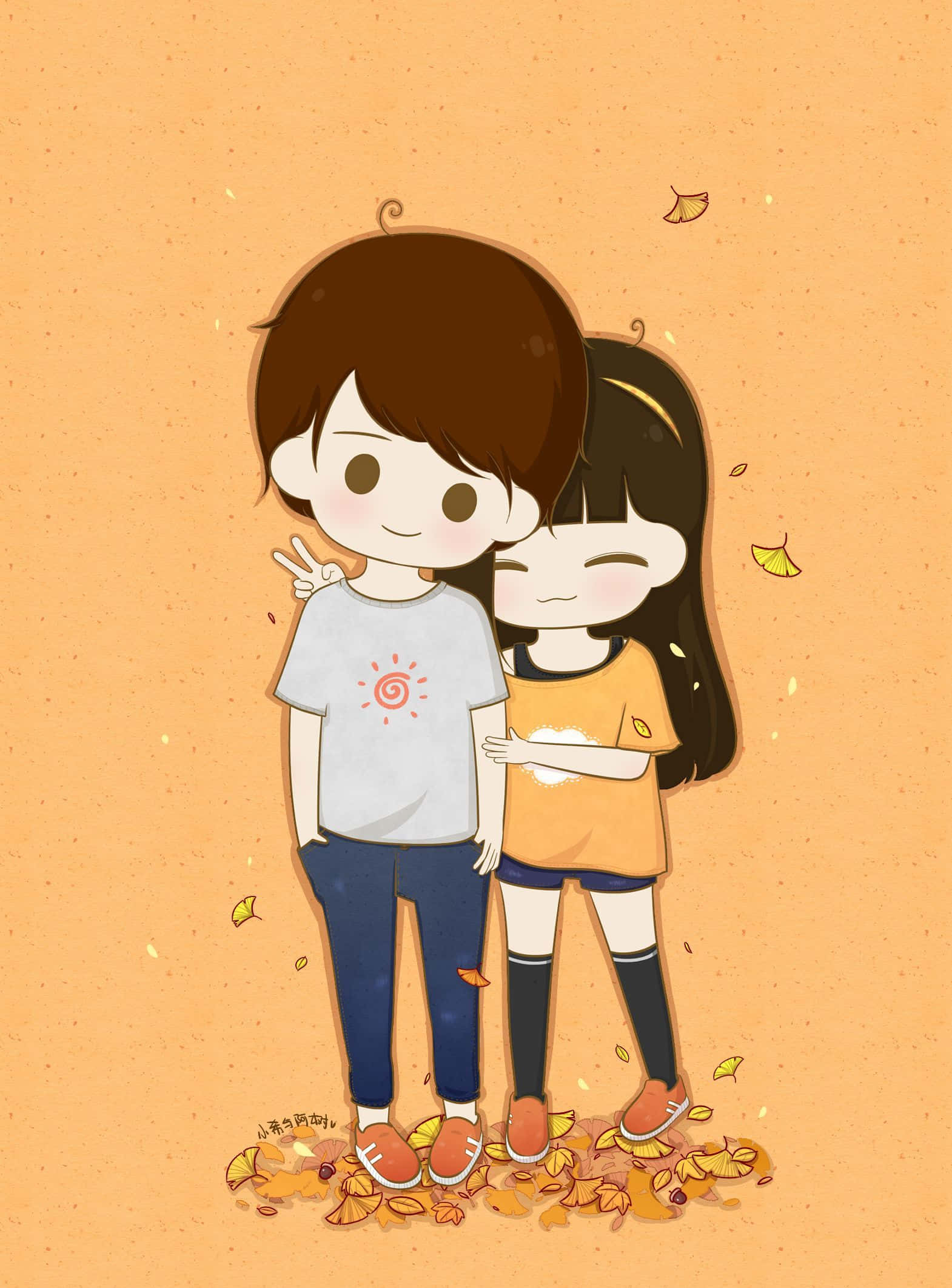 カップル かわいい イラスト 壁紙