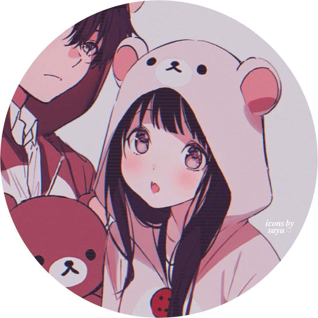 カップルくま おそろいアニメプロフィール画像 壁紙