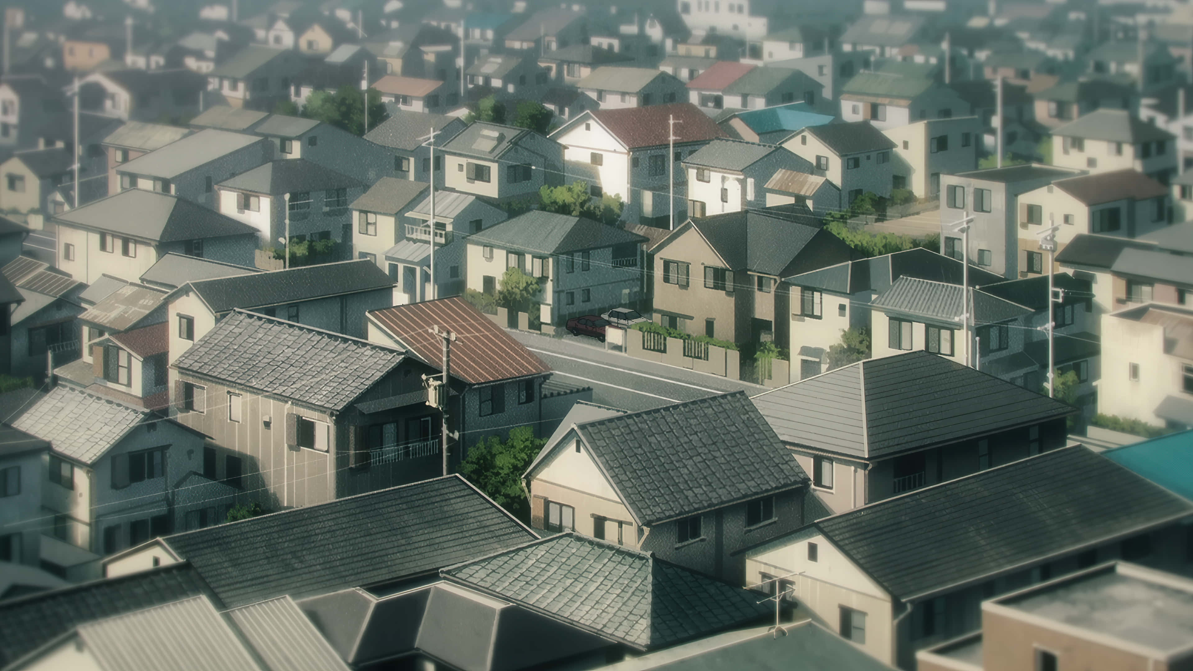 カラフルなアニメの街を探検しよう！ 壁紙