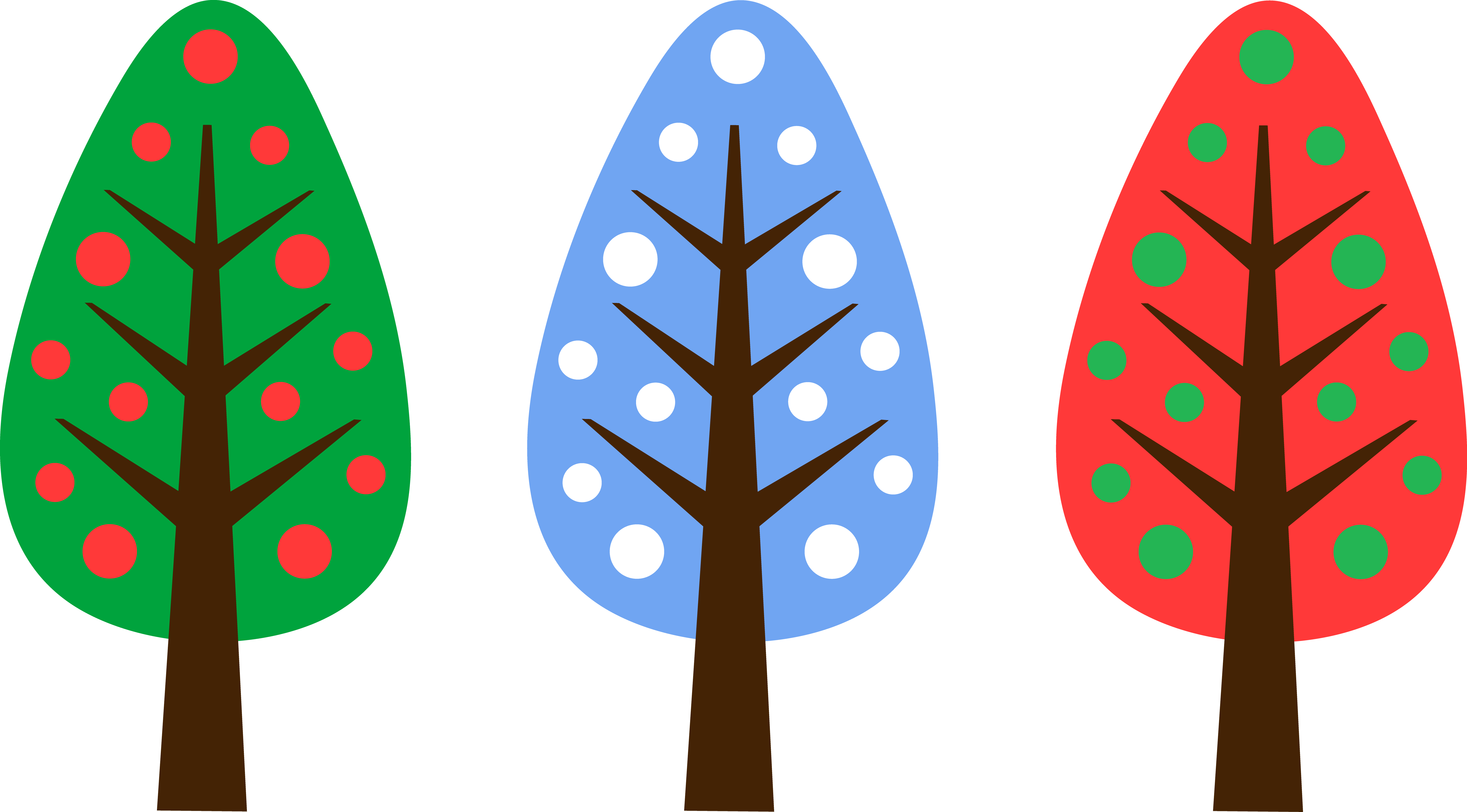 カラフルなクリスマスツリーのクリップアート 壁紙