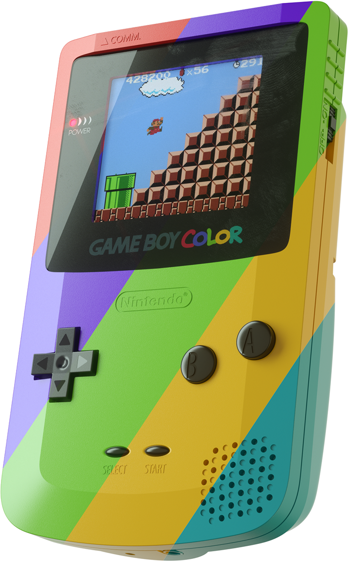 カラフルなゲームボーイカラーでマリオをプレイ 壁紙