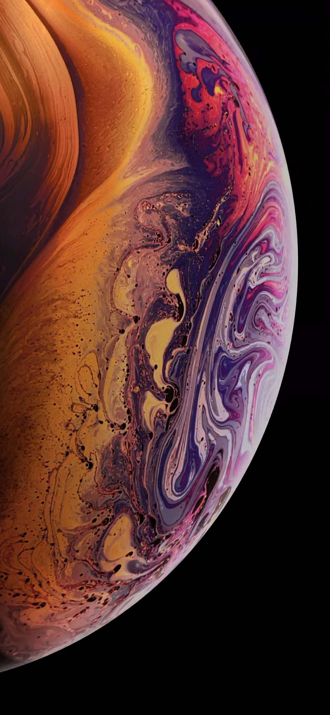 カラフルな渦巻き模様のApple iPhone XSの画像 壁紙