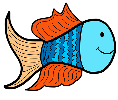 カラフルな漫画の魚 壁紙