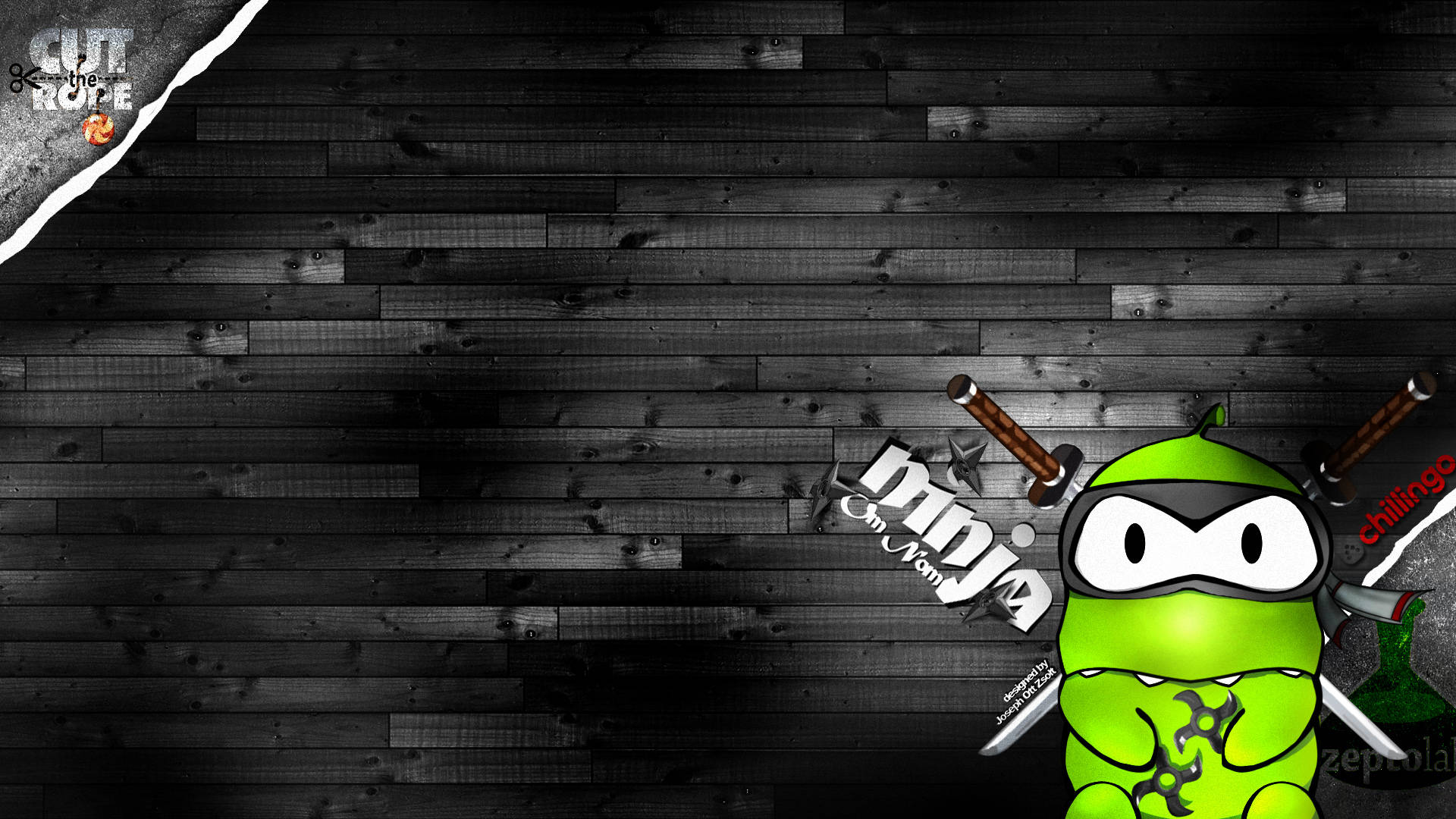 カワイイカエル忍者オムノム 壁紙