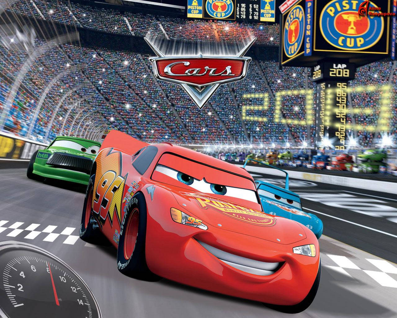 カーズ ライトニング・マックィーン レース中 壁紙