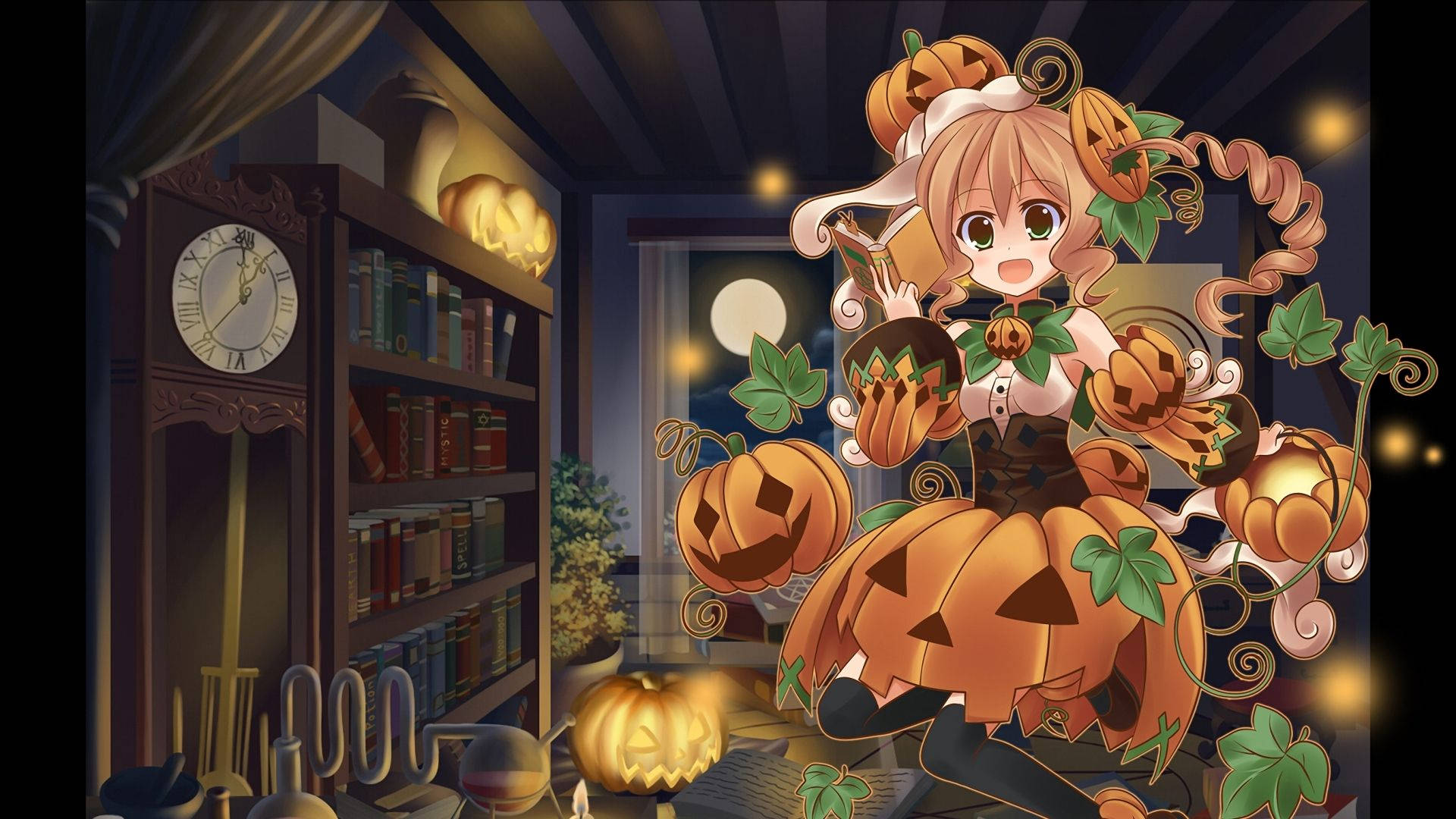 カートゥーン ハロウィン パンプキンドレス 壁紙