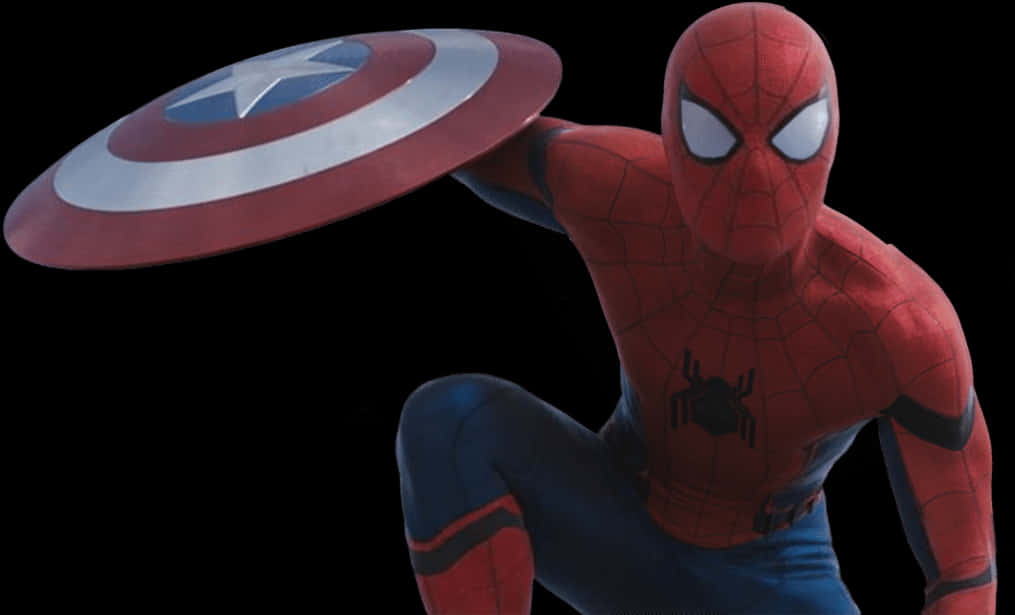 キャプテン・アメリカの盾を持つスパイダーマン 壁紙