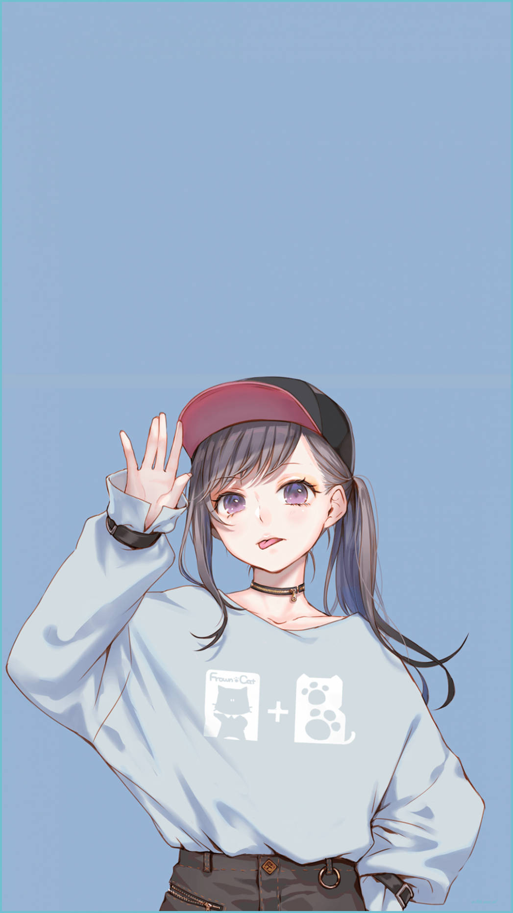 キュートなアニメガールの3Dアート作品PFP 壁紙