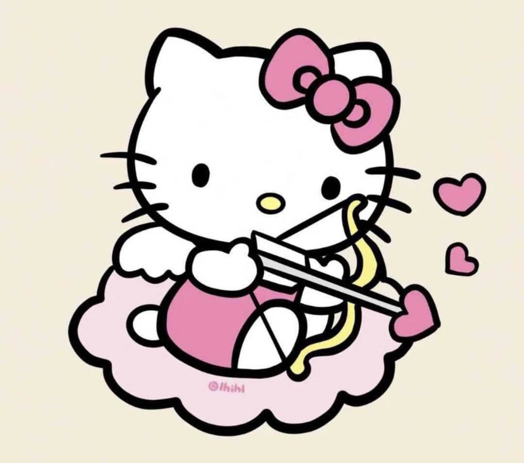 キューピッド風ハローキティのPFP 壁紙