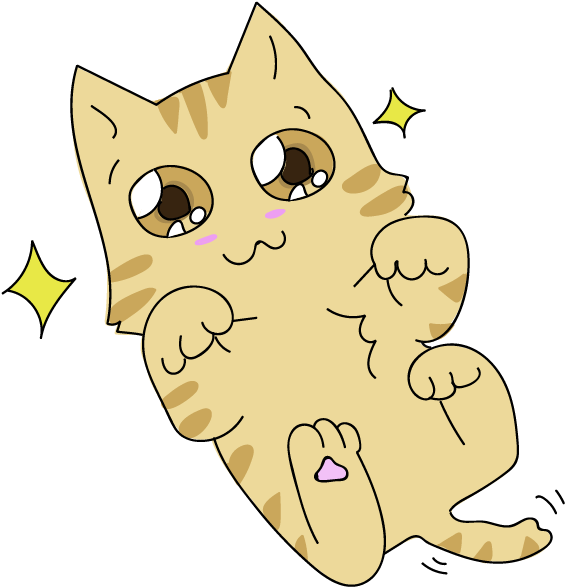キラキラかわいいアニメ風の猫 壁紙