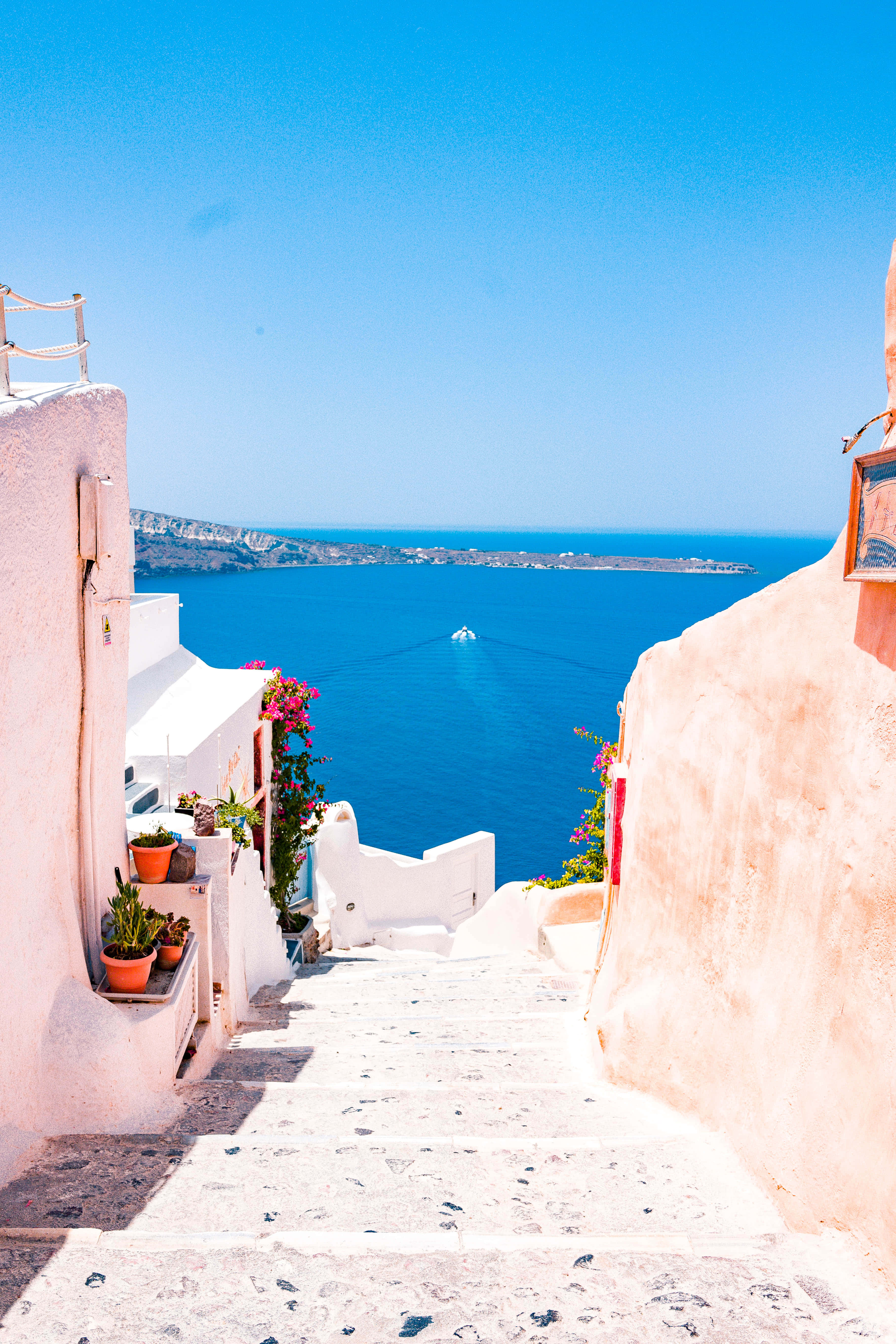 ギリシャ・サントリーニ島の息をのむような景色をお楽しみください 壁紙