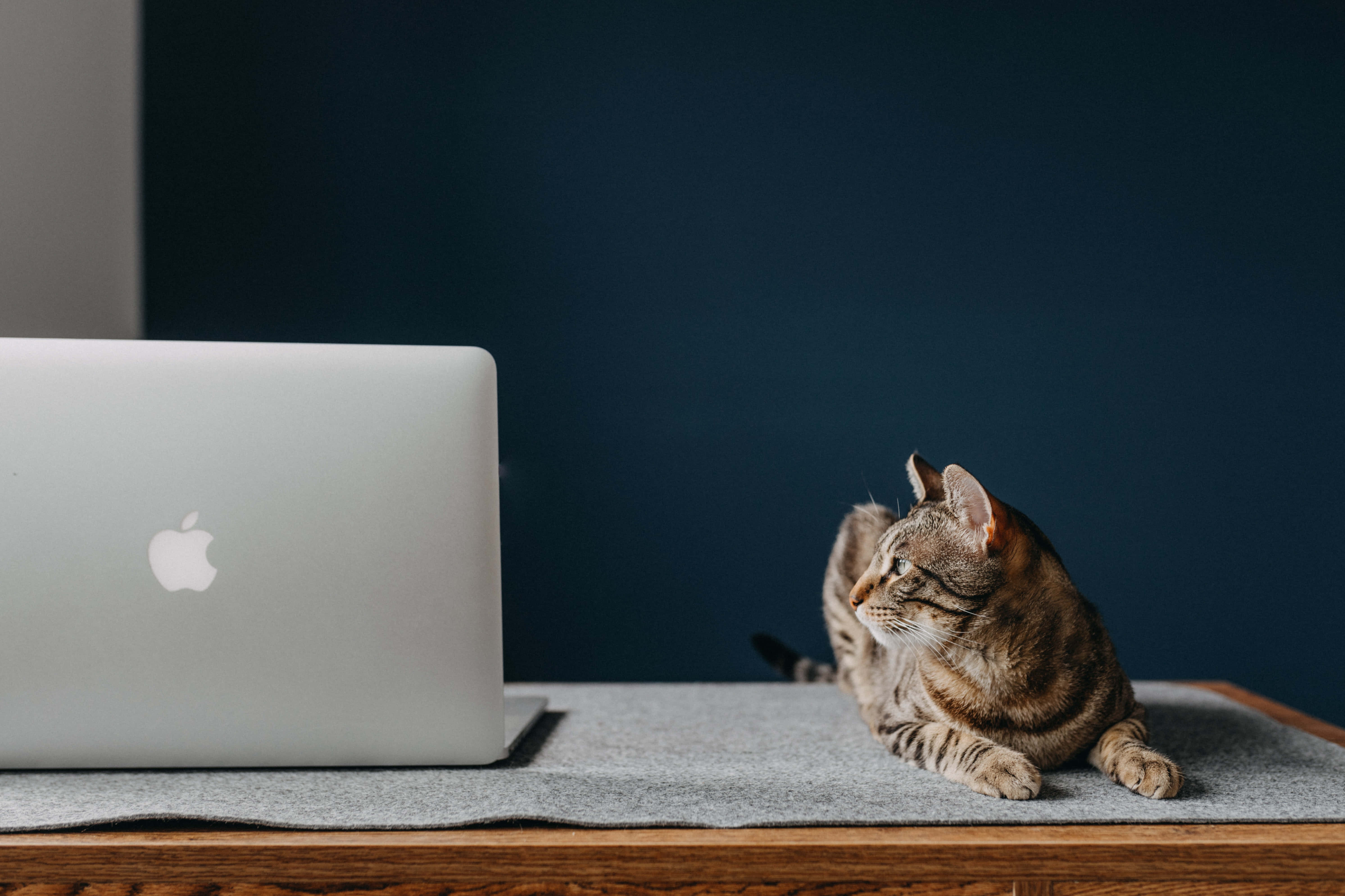 クラシックなMacbookノートパソコンのミニマルなレイアウト 壁紙
