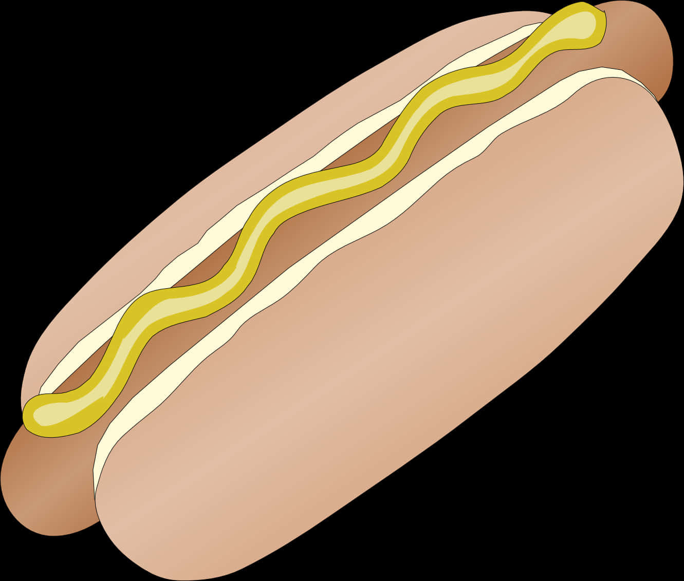 クラシックなホットドッグとマスタードのイラスト 壁紙