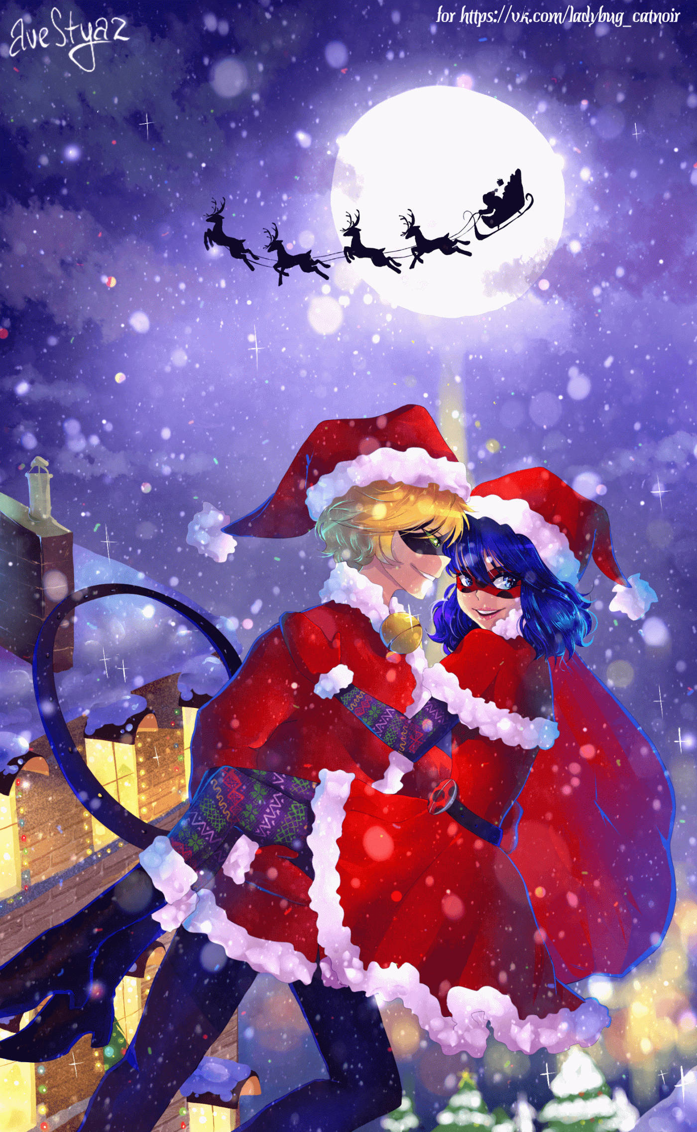 クリスマス レディバグとキャットノワール 壁紙