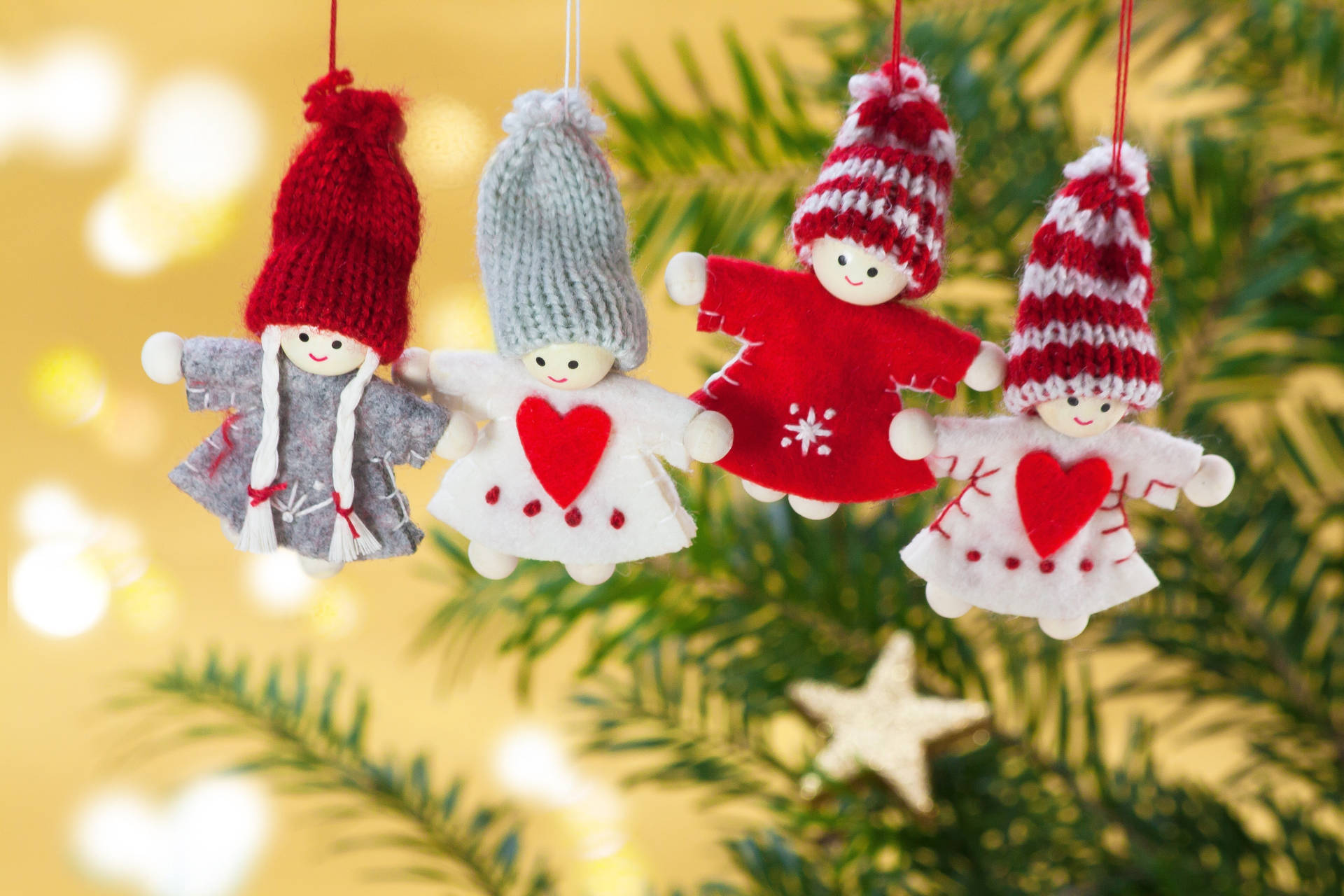 ボンネットをかぶったクリスマスおもちゃの壁紙