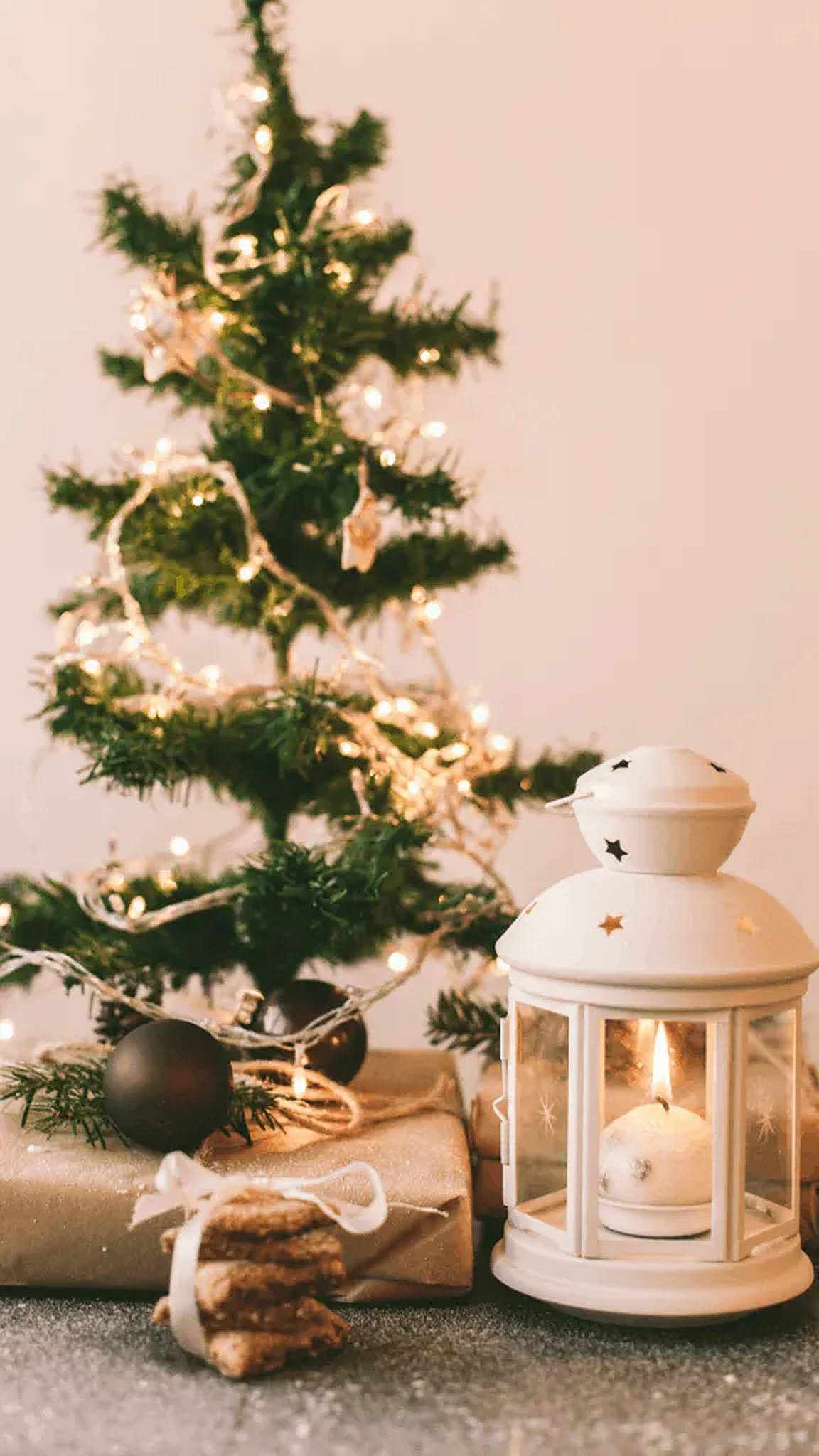 クリスマスのあたたかなランタン 壁紙