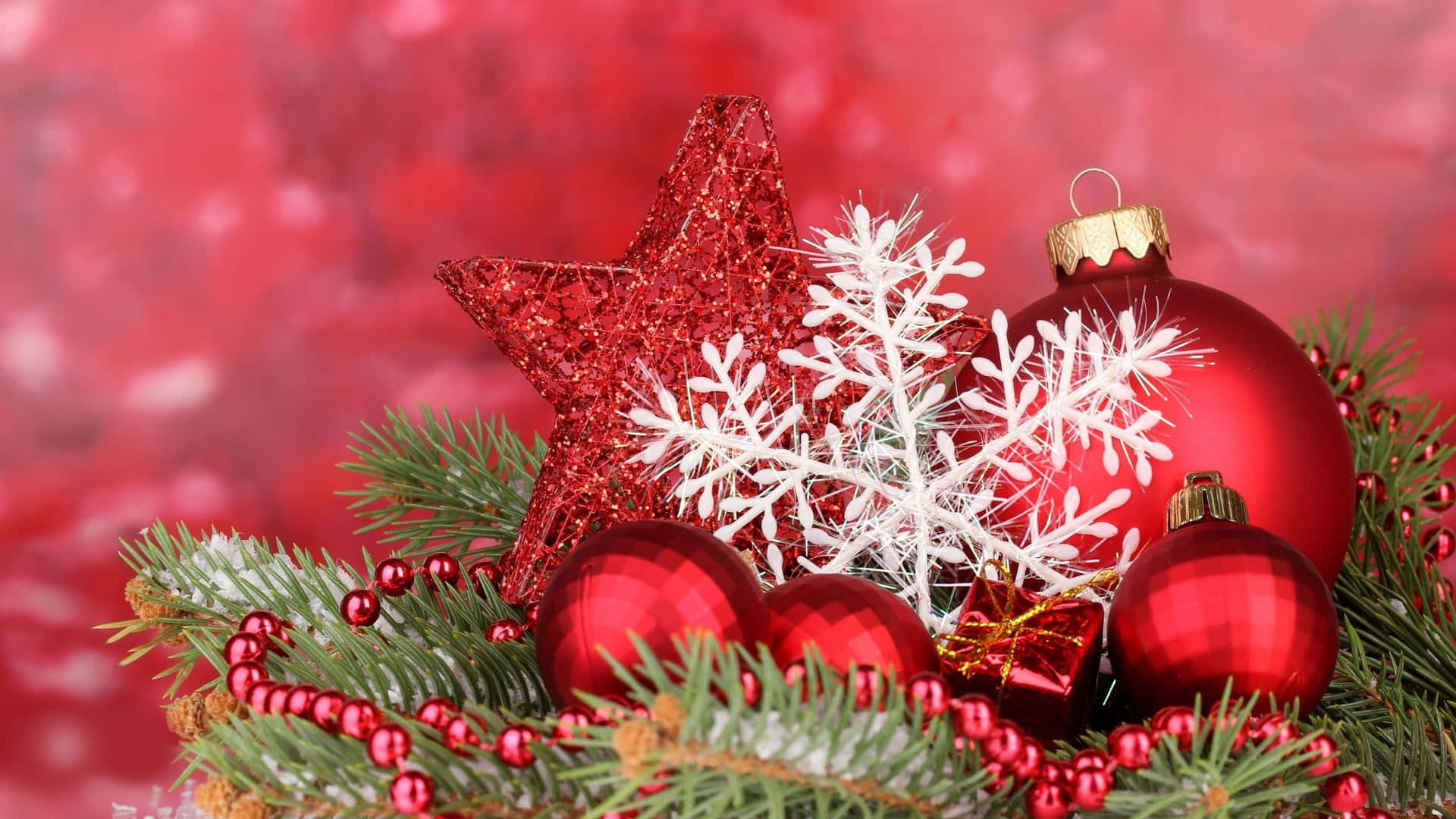 クリスマスのデスクトップで祝うホリデーシーズン 壁紙