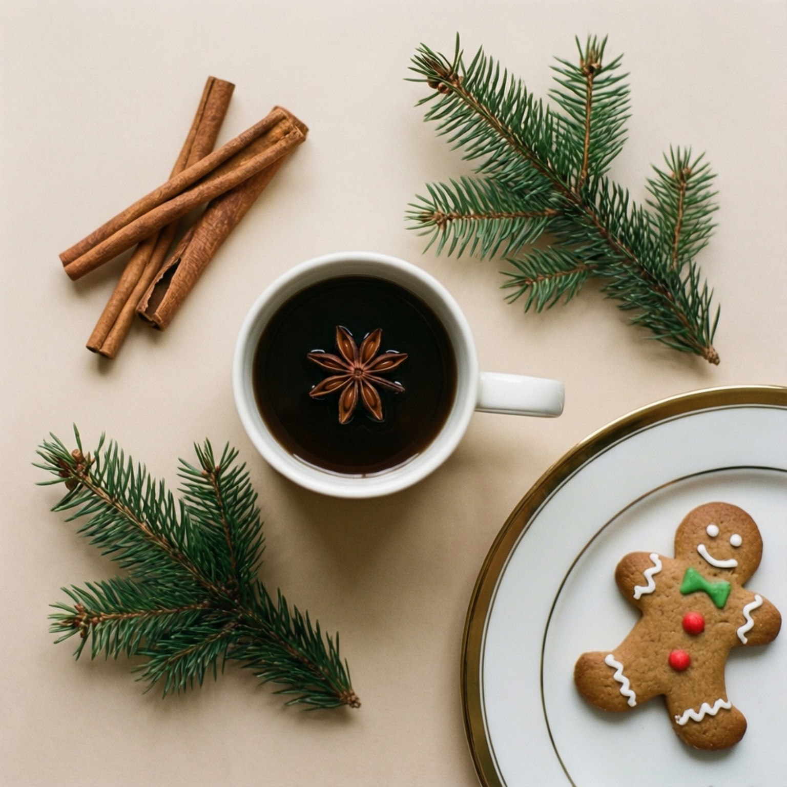 クリスマスのフラットレイ 壁紙