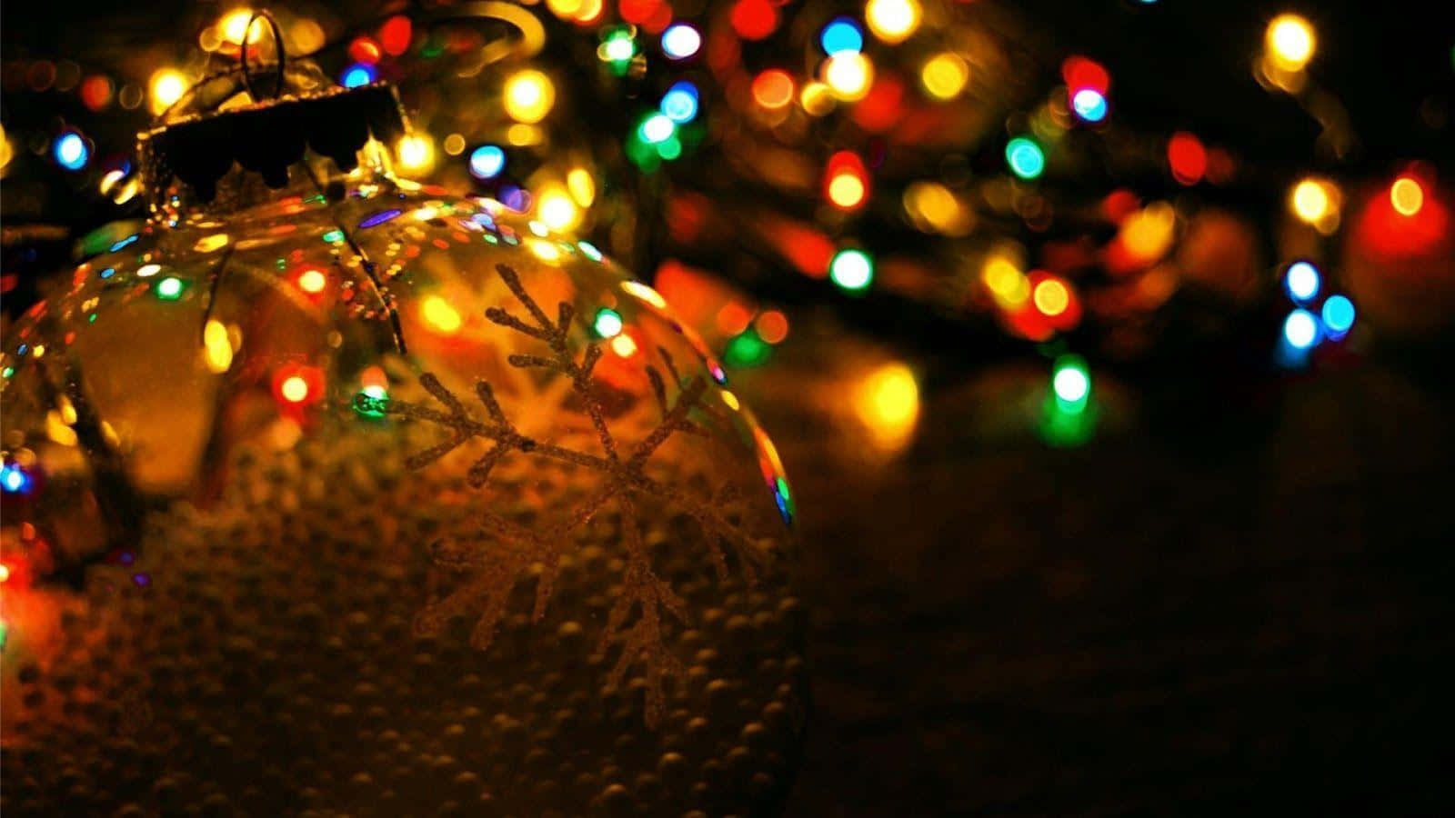 クリスマスの飾りとライト 壁紙
