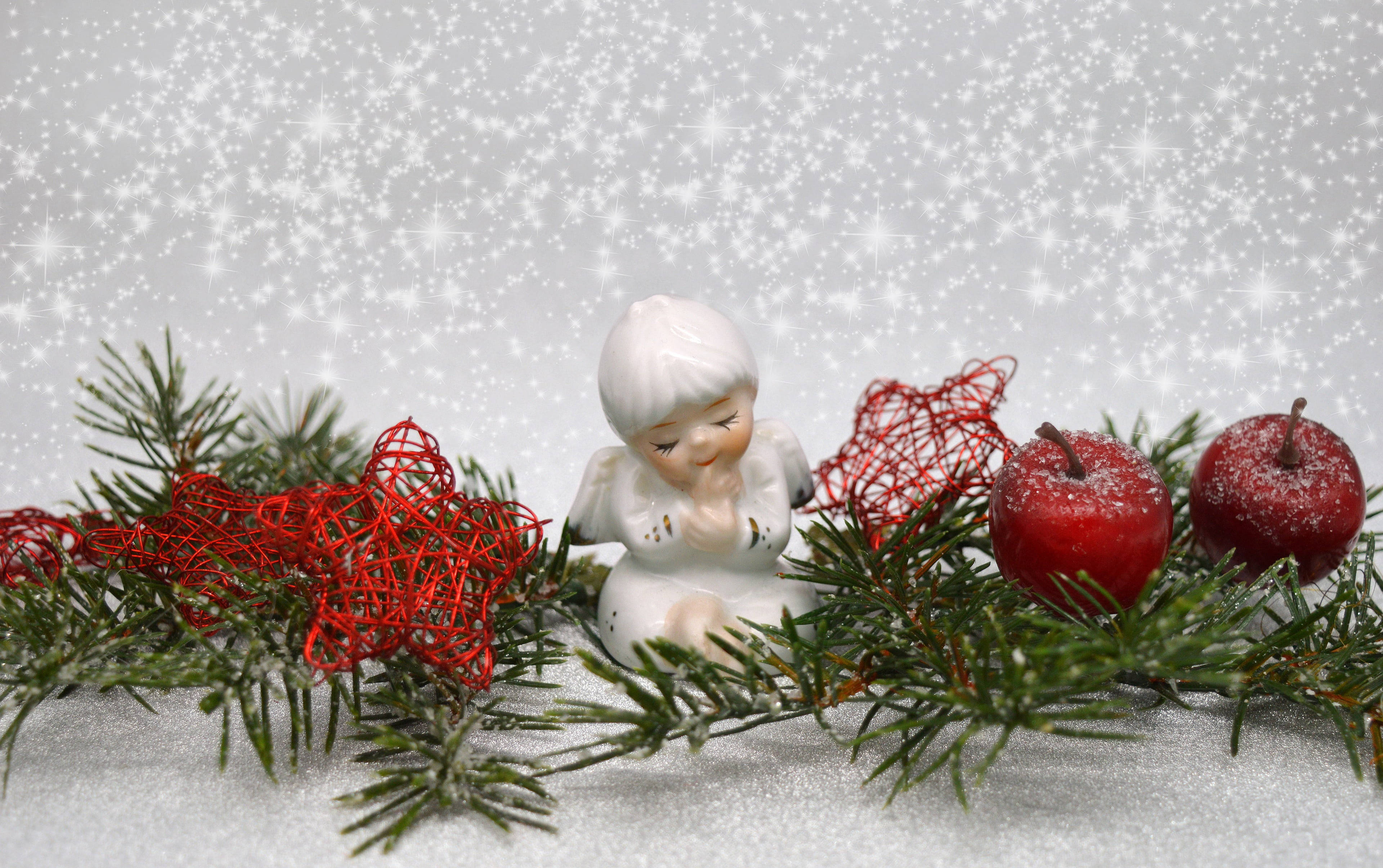 クリスマスエンジェルオーナメント 壁紙