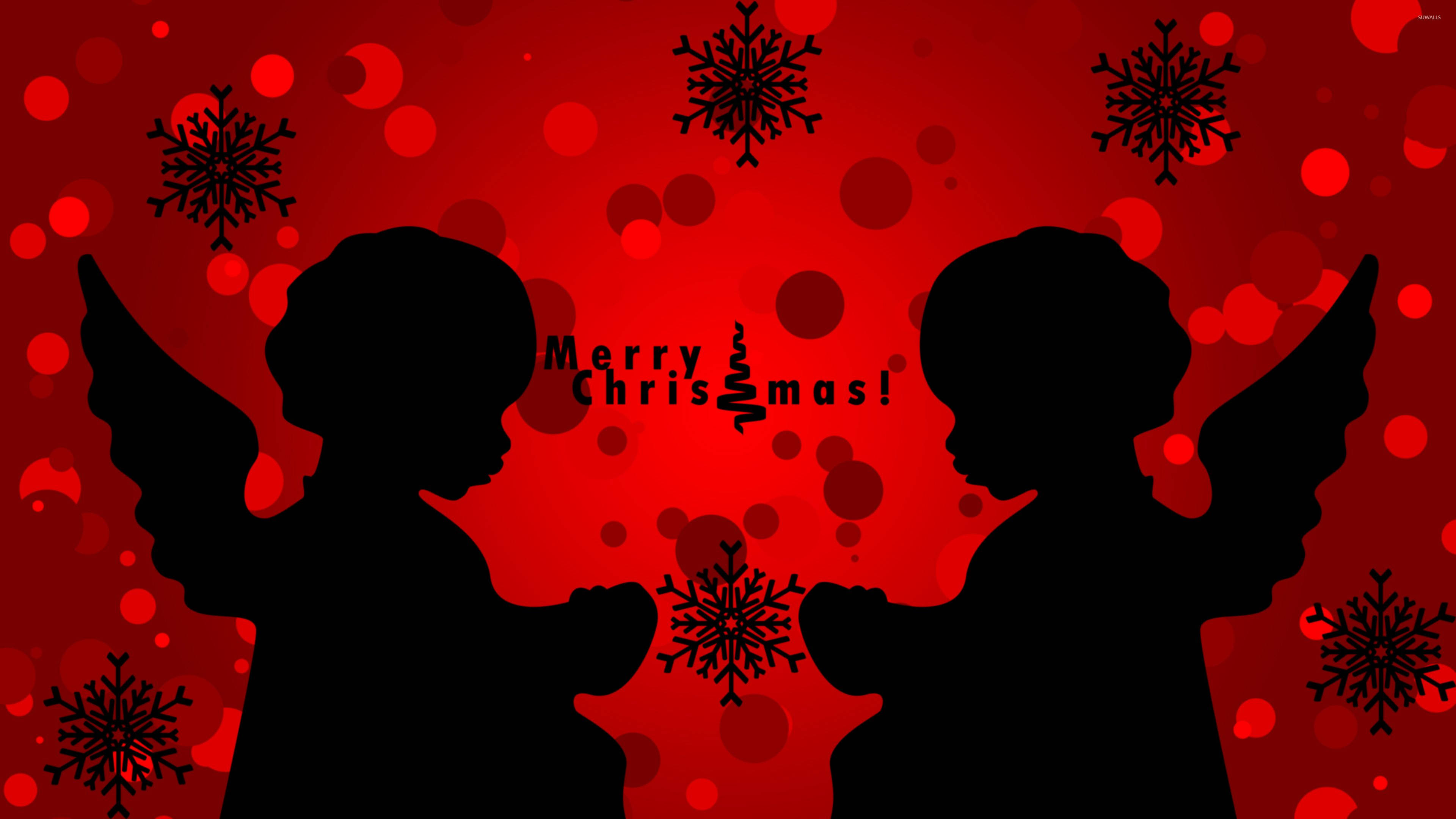 クリスマスエンジェルシルエット 壁紙