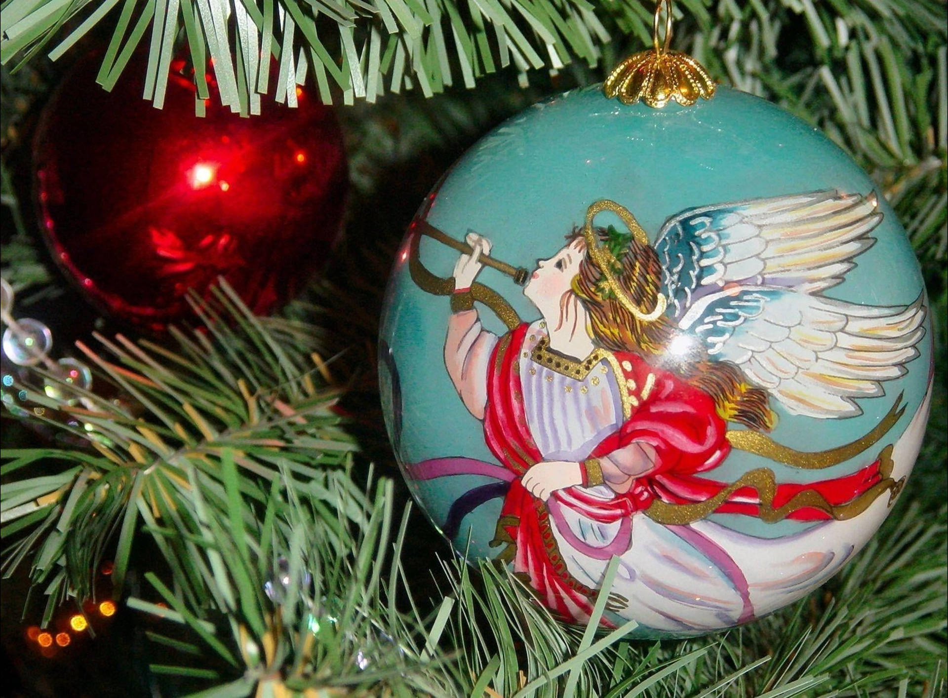 クリスマスエンジェルバブルのグラフィック 壁紙